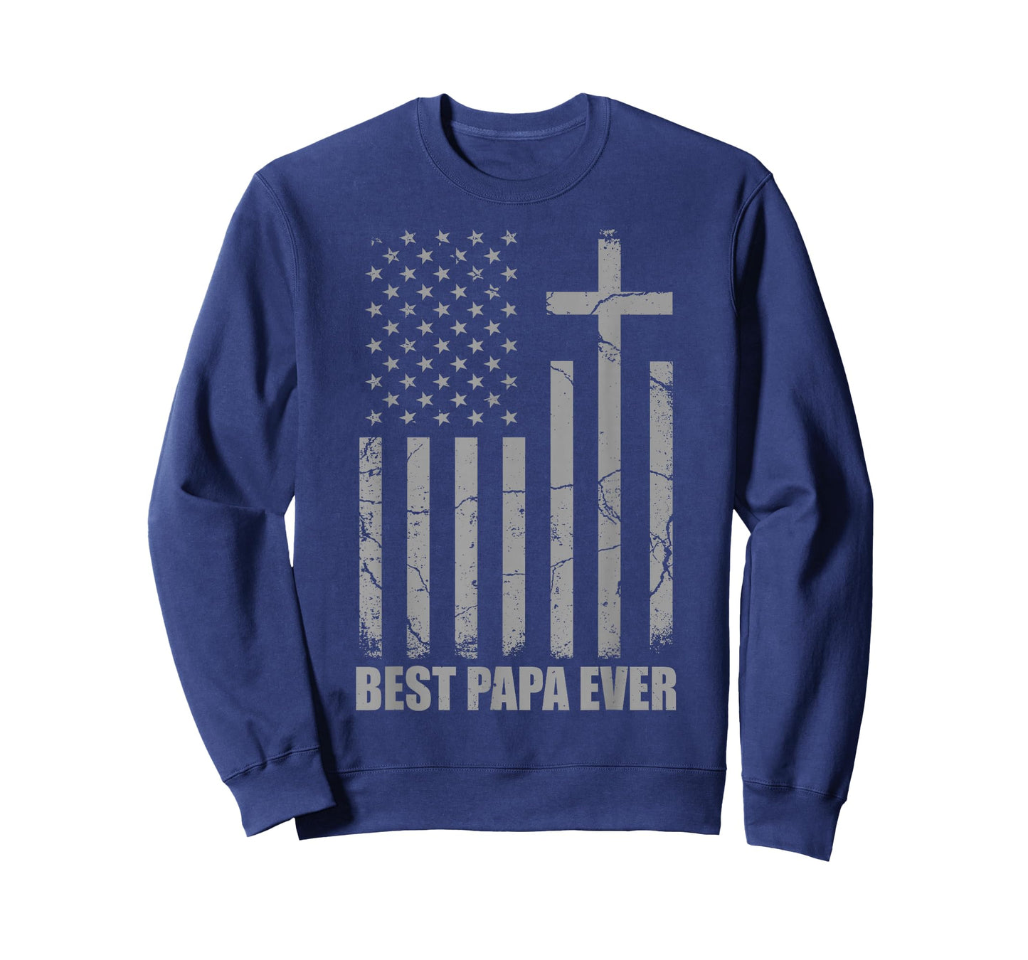 Best Papa Ever Christian Patriotic Dad USA Flag Fathers Day T-Shirt