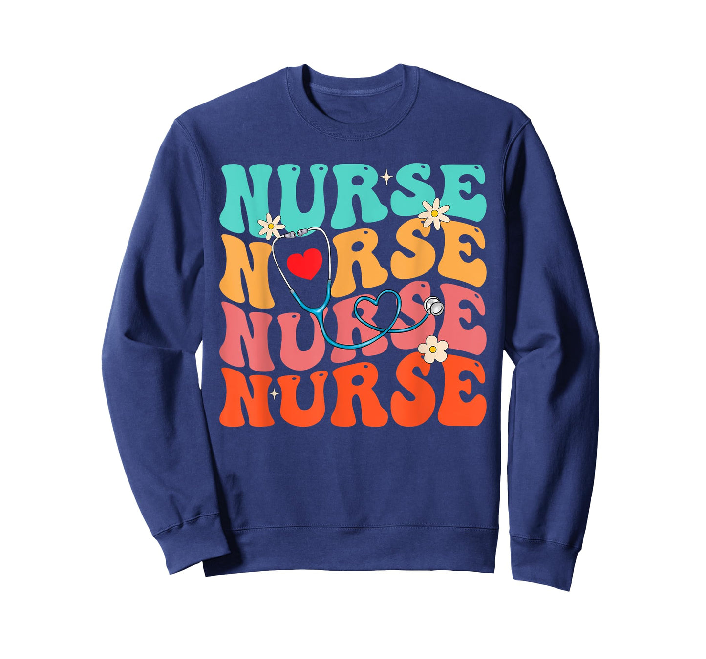 Cute Groovy Stethoscope Nurse Life Nursing Nurse Week Nurse T-Shirt