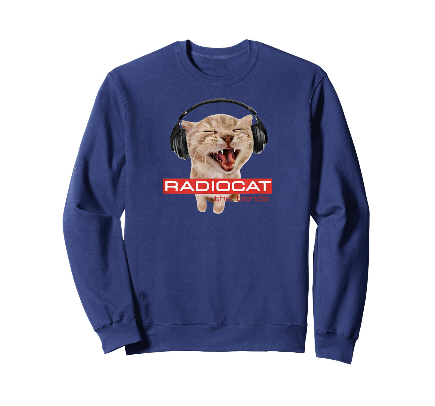 Cute RadioCat retro band funny cat wearing headphones T-Shirt