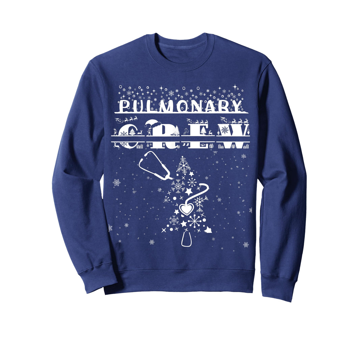 Christmas Pulmonary Nurse Shirt Lung Crew Stethoscope Tree T-Shirt