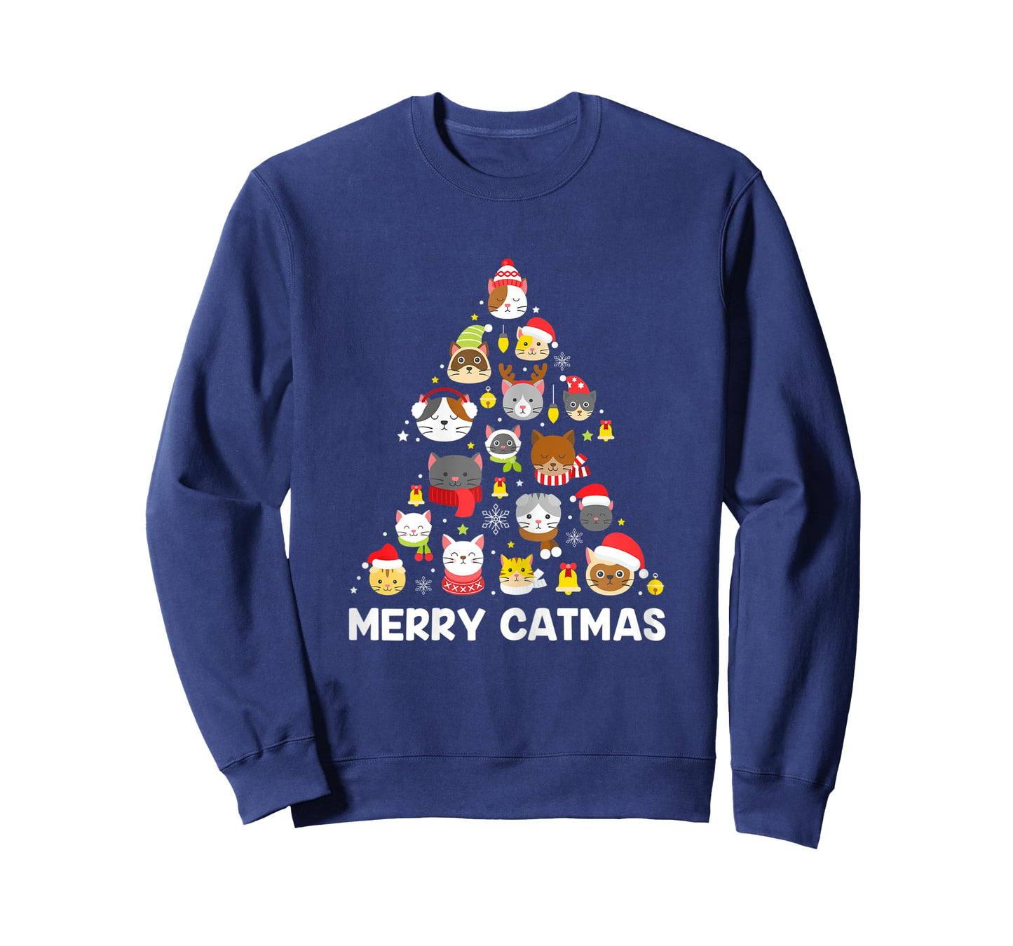 Womens Merry Catmas Funny Christmas Cat Shirt for Cat Lovers T-Shirt