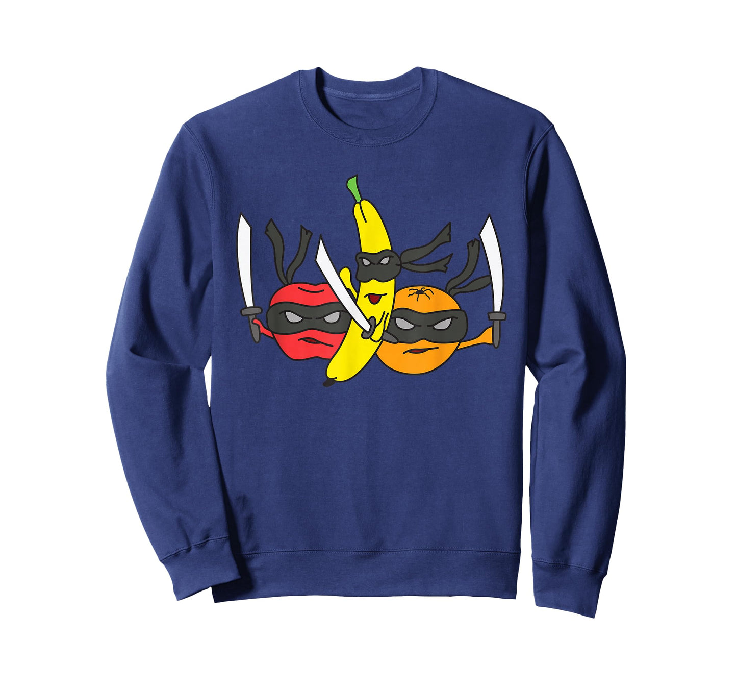 Fruits Fight Against Ninja Swords Cartoon Graphic T-Shirt