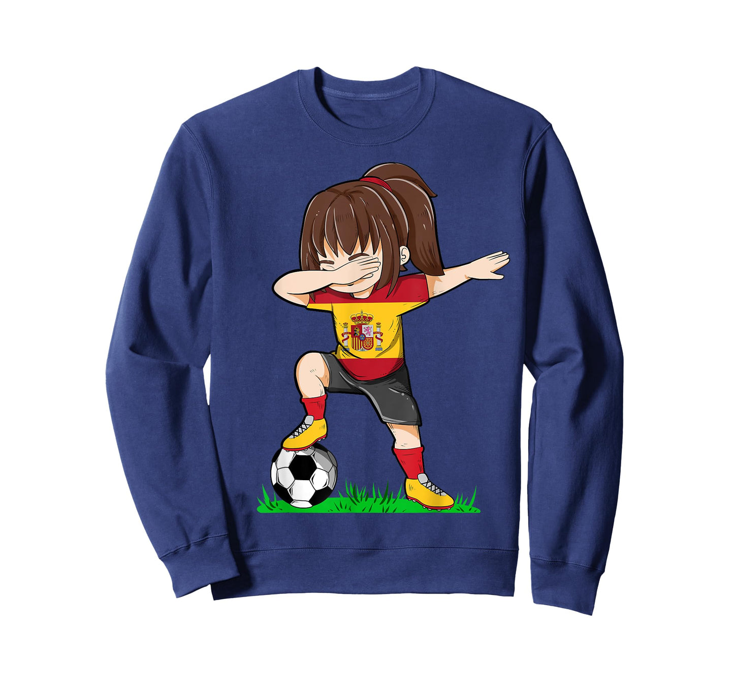 Soccer Spain Jersey Shirt Spanish Flag Football Girls Dab T-Shirt