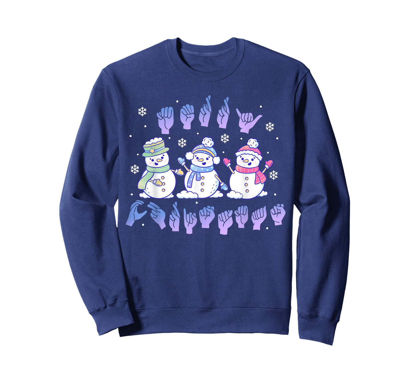 ASL Christmas Snowmen Merry Christmas Sign Language T-Shirt