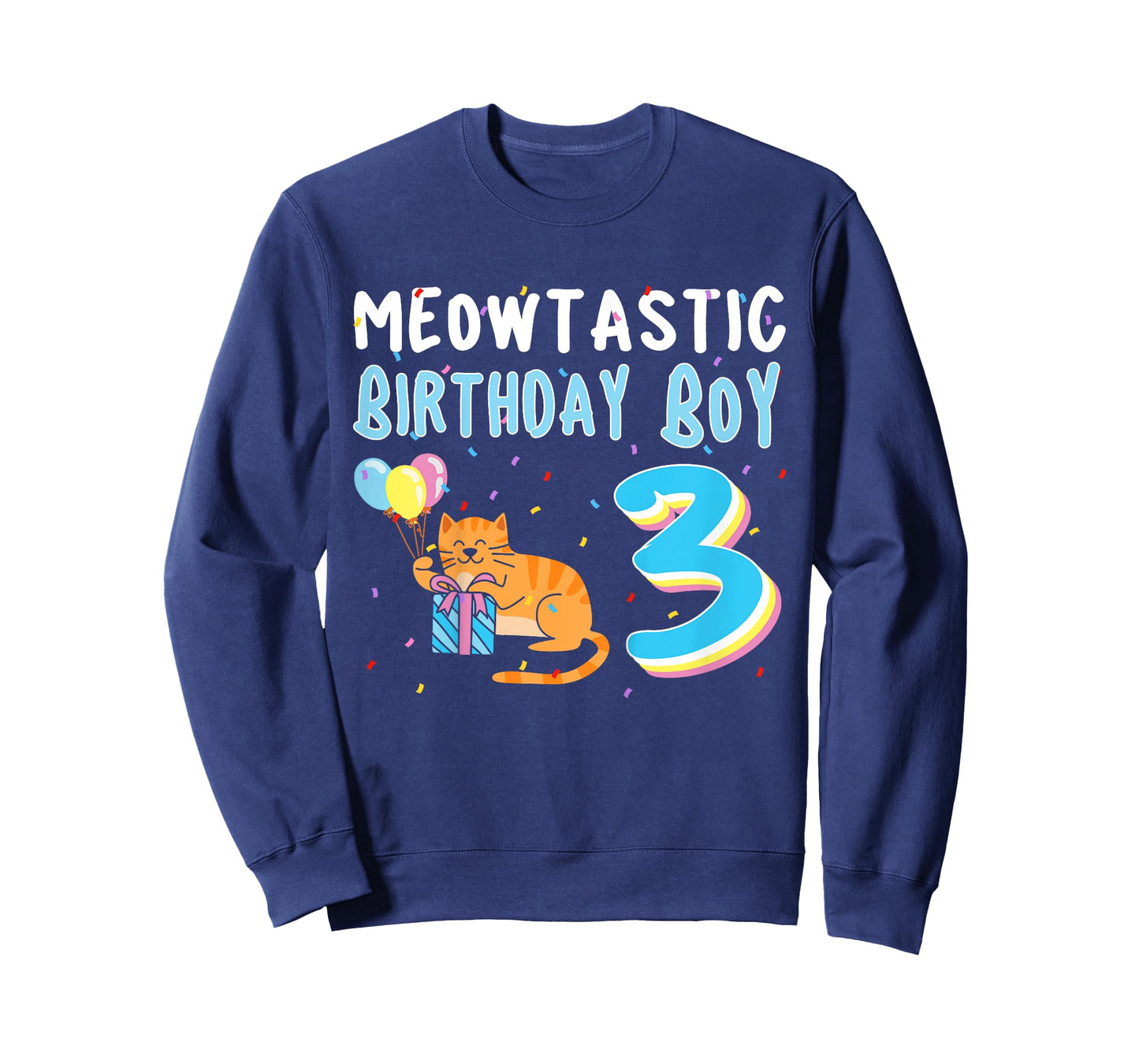 Kids Meowtastic Birthday Boy 3 year old Cat Lover 3rd Birthday T-Shirt