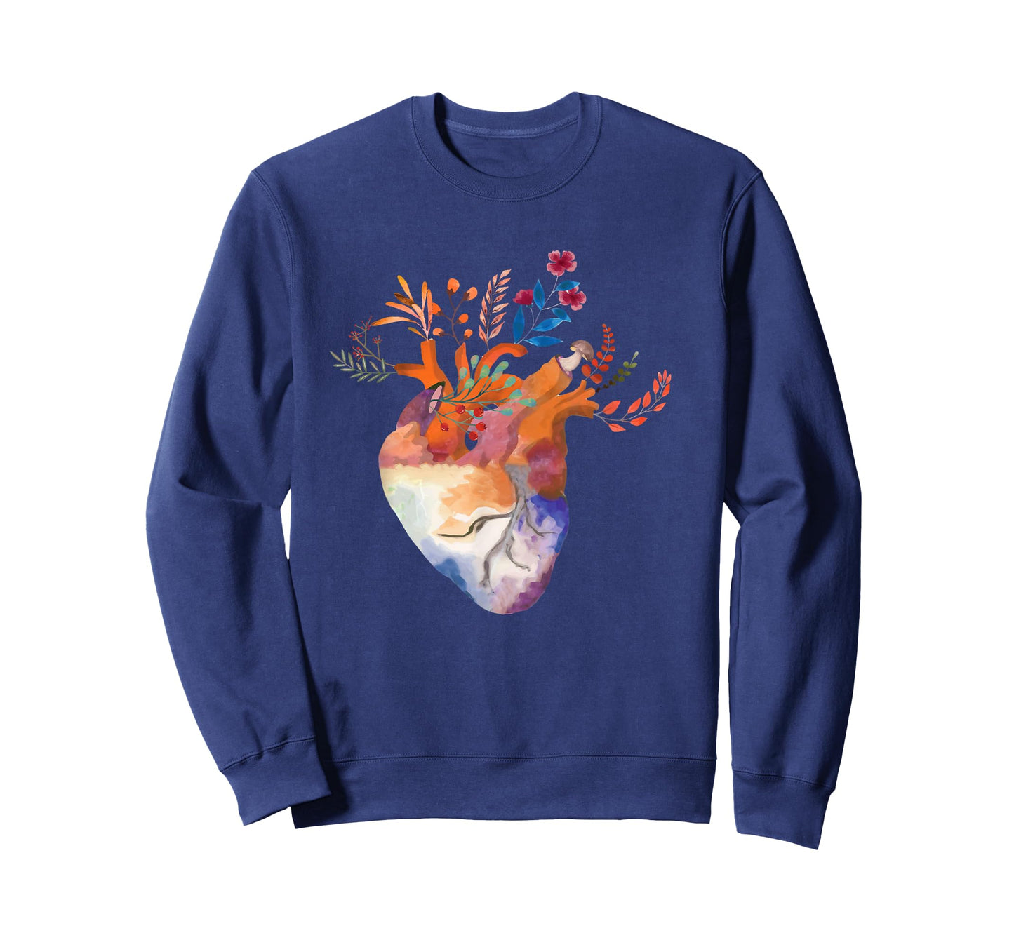 Anatomical Floral Heart Cardiology Medical Cardiac Nurse T-Shirt