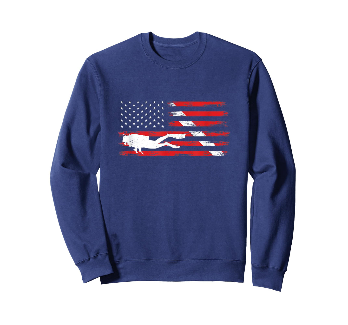 Diving Down Dive Flag Scuba Diving American Flag Diver T-Shirt