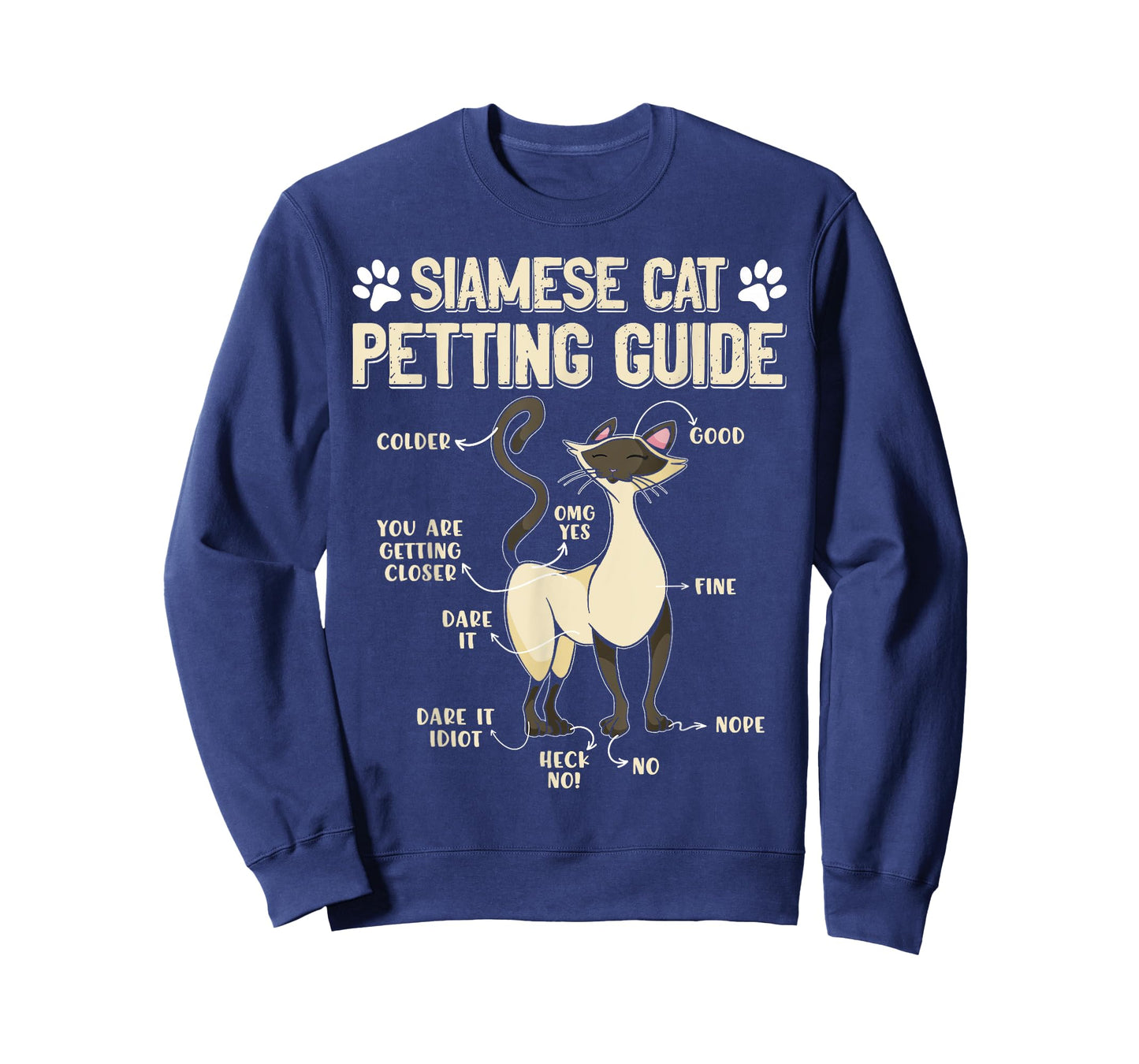 SIAMESE CAT PETTING GUIDE Funny Cat Owners Siamese Cat T-Shirt for Men Women