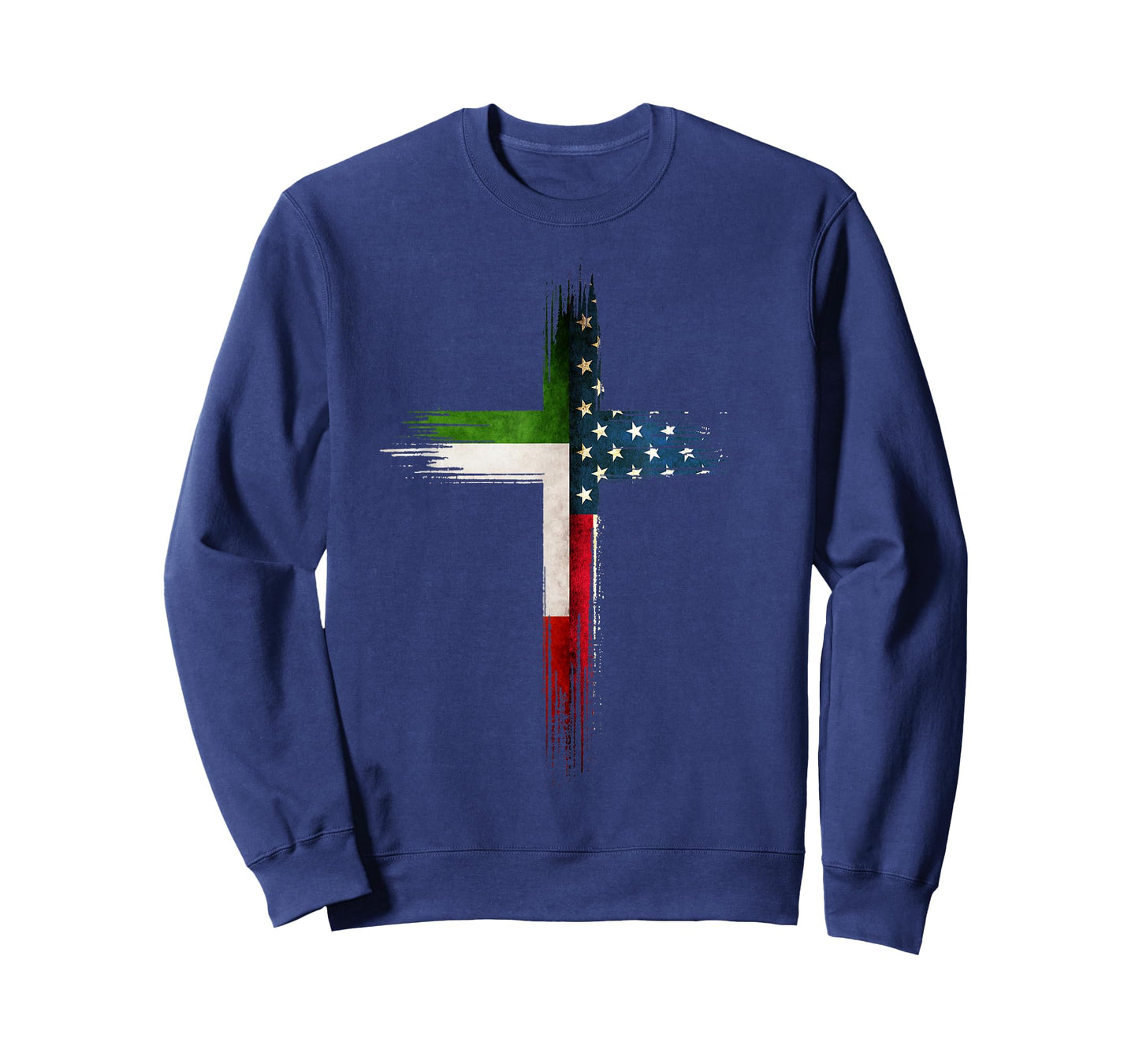 Christian Cross Italian American US Flag T-Shirt