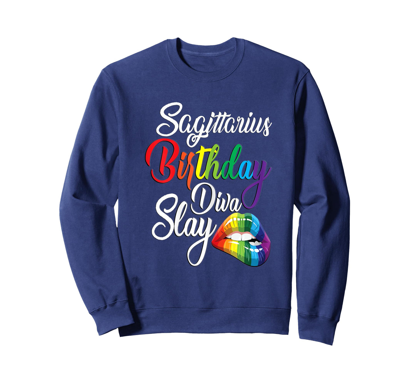 Womens Rainbow Lip November-December Girl Sagittarius Birthday Mode T-Shirt