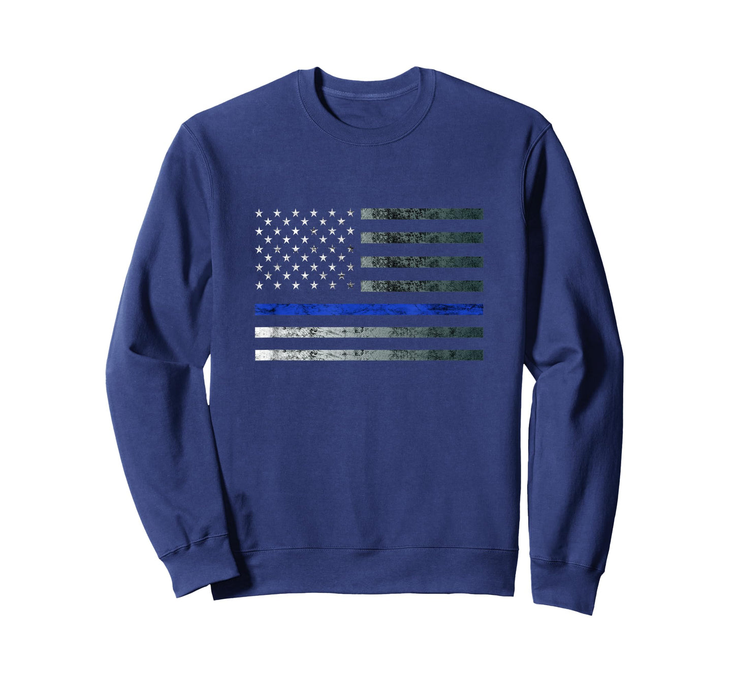 Thin Blue Line Police Officer Law Heroic Flag American Flag T-Shirt