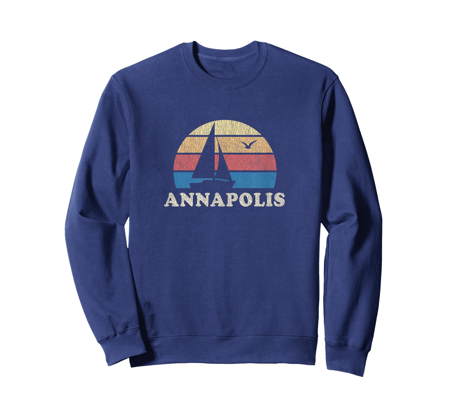 Annapolis MD T-Shirt Vintage Sailboat 70s Throwback Sunset T-Shirt
