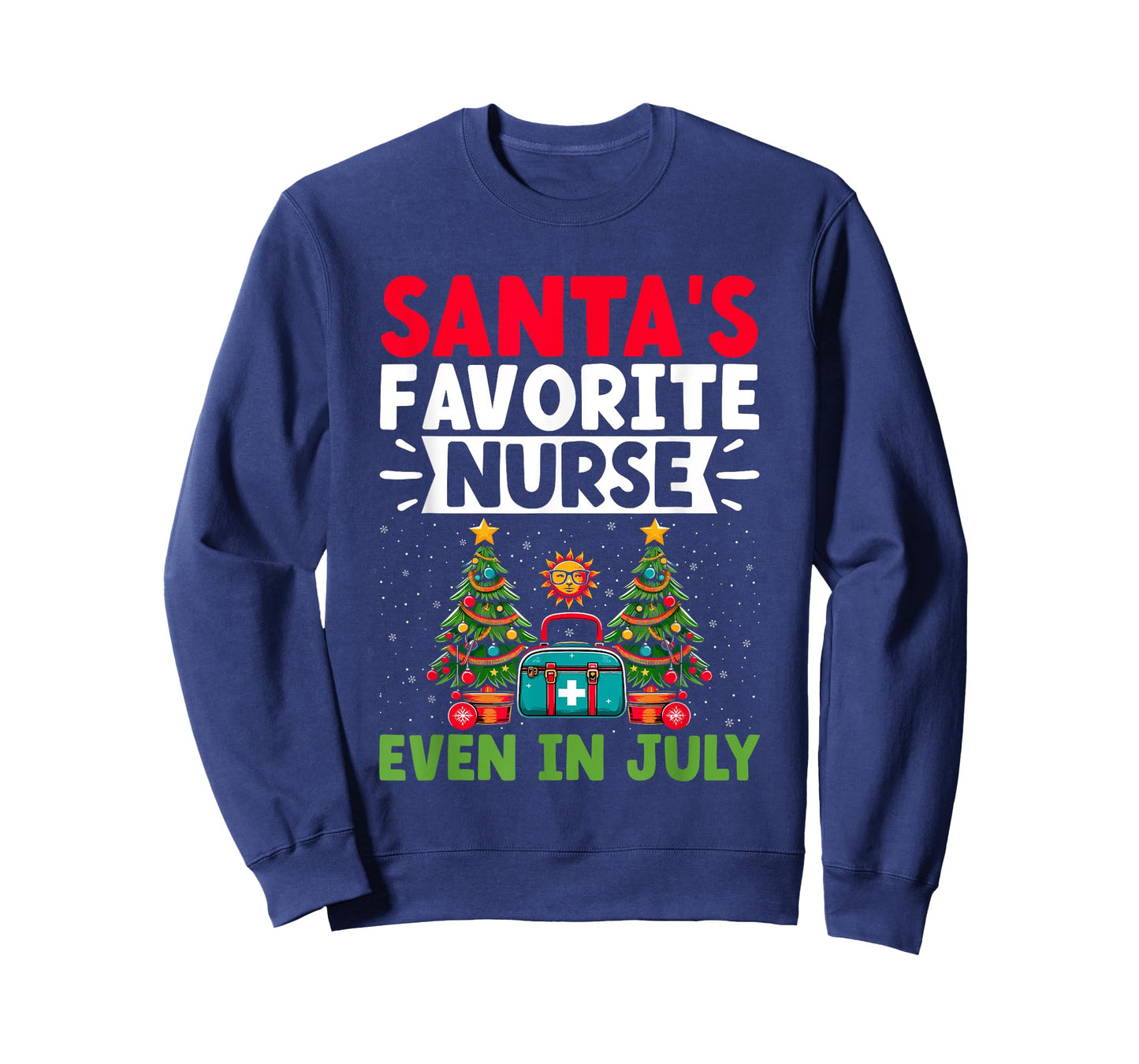 Christmas In July Nurse Santa Hat Summer Medical RN T-Shirt