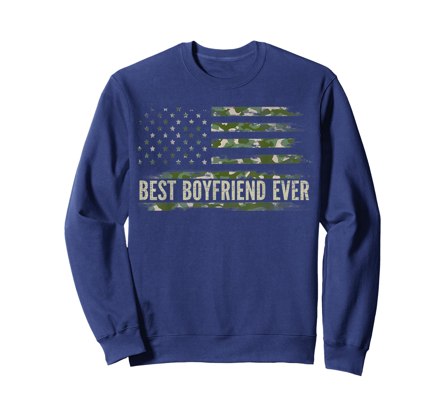 Vintage Best Boyfriend Ever Camo American Flag Father's Day T-Shirt