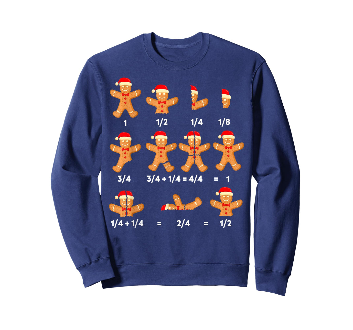 Christmas Math Teacher Equation Gingerbread Cookie Santa Hat Men Women Kids T-Shirt
