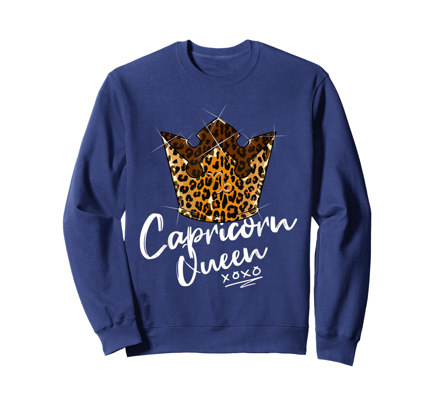 Leopard Capricorn Queen Zodiac Sign to Leopard Pattern Crown T-Shirt
