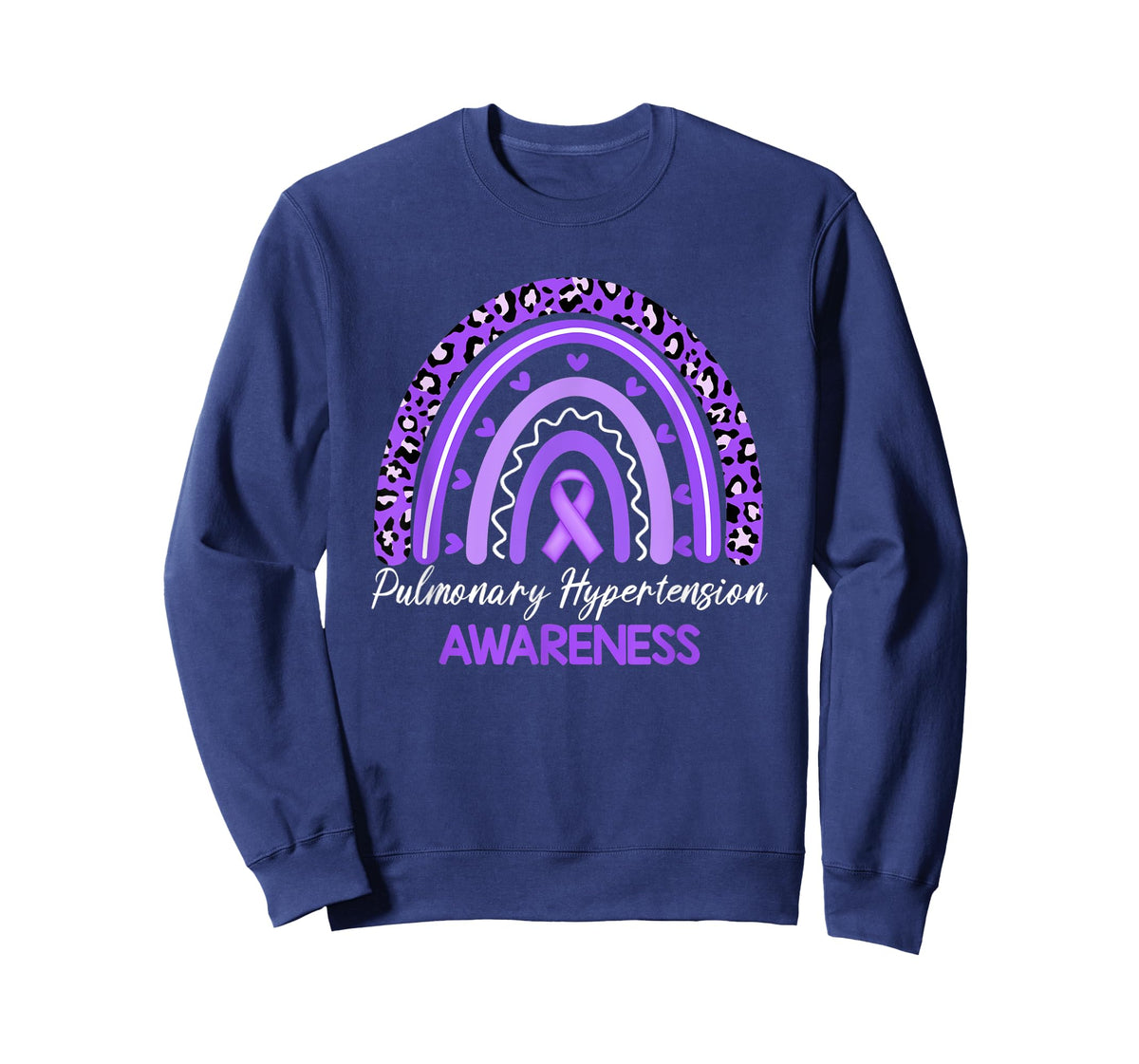 Leopard Rainbow Ribbon Pulmonary Hypertension Awareness T-Shirt