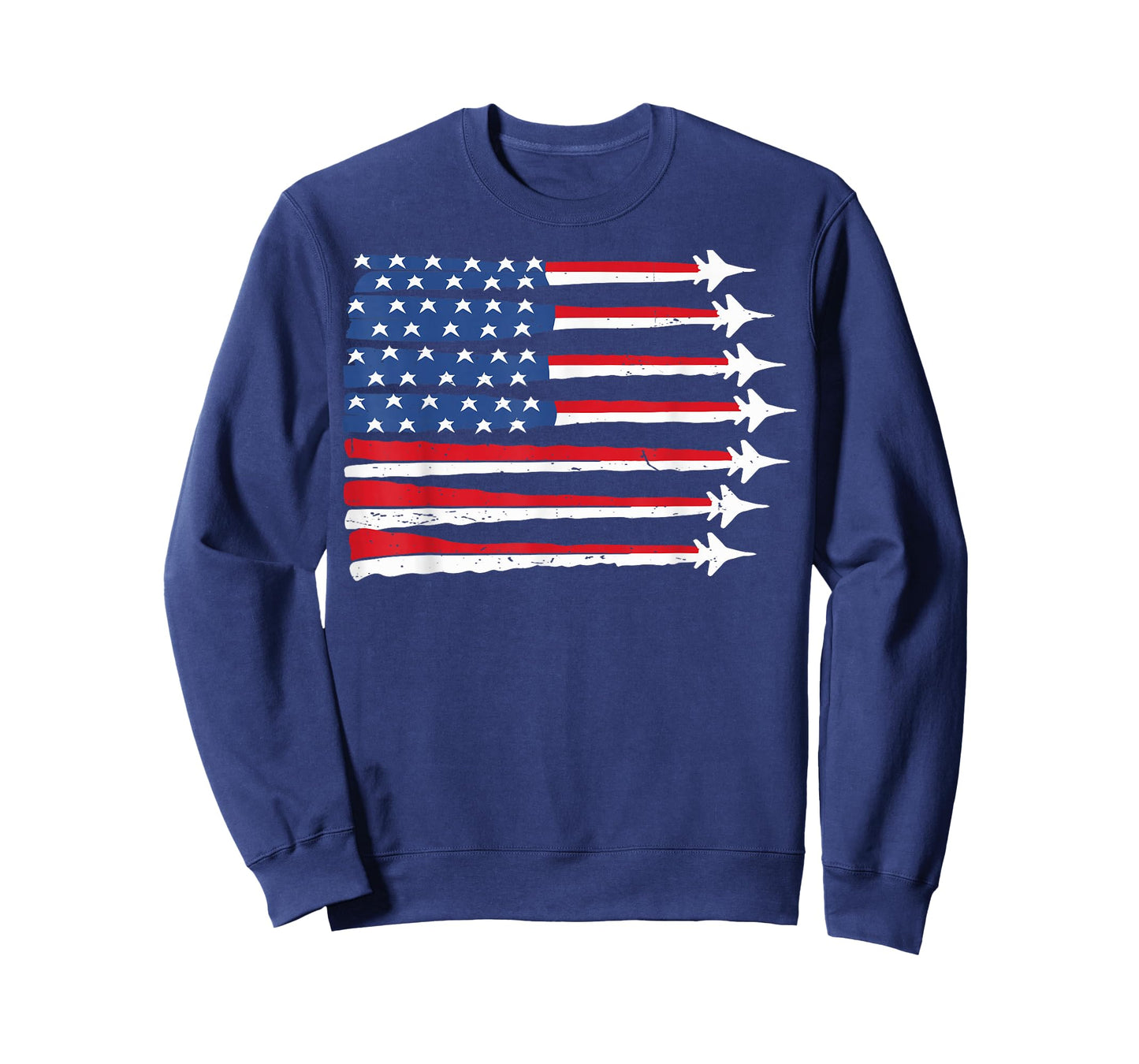 Patriotic USA Flag Fighter Jet 4th July Boy Red White & Blue T-Shirt