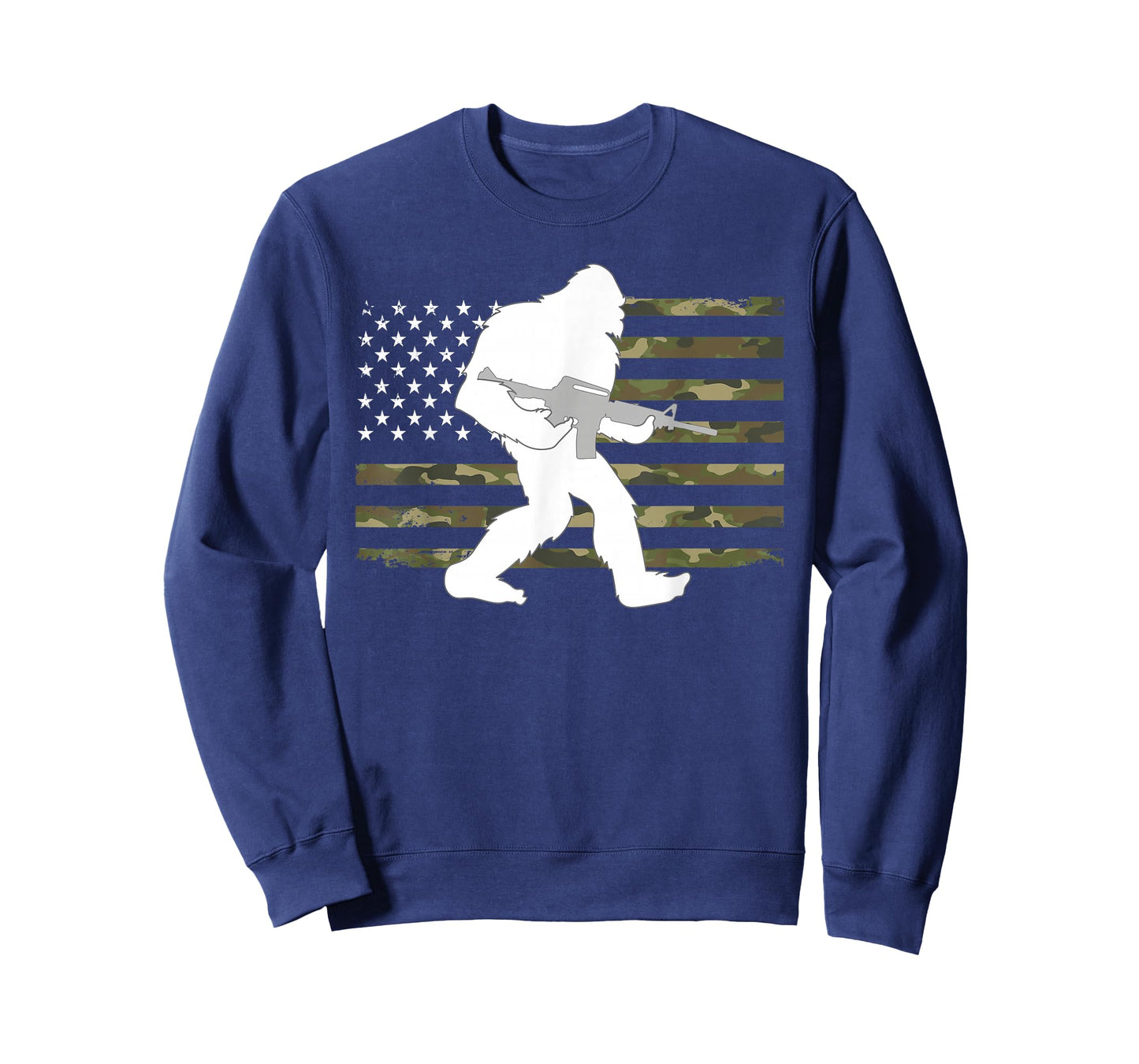 Bigfoot Gun Owner Camo US American Flag Sasquatch AR15 Rifle T-Shirt