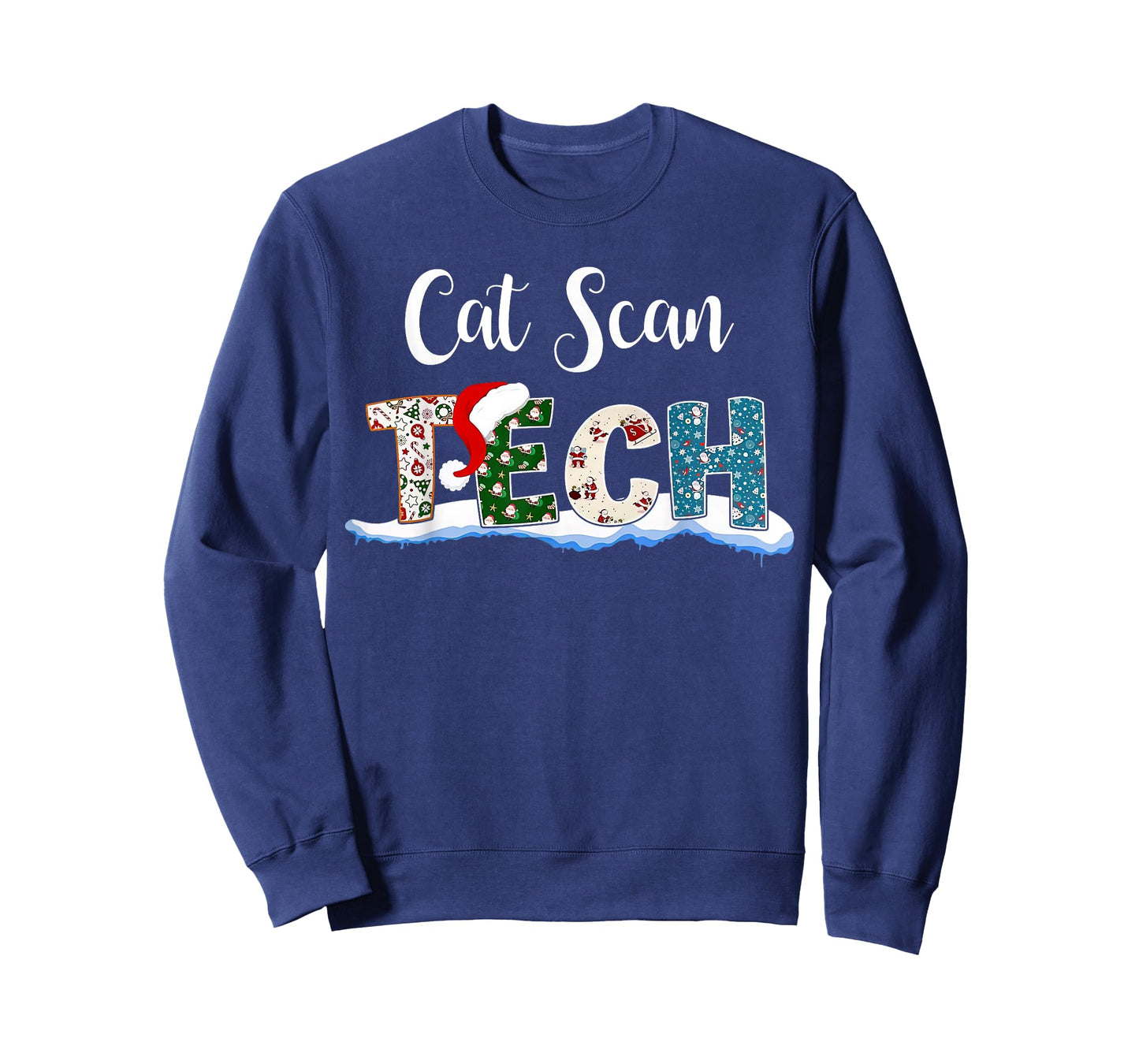 Cat Scan Tech Santa Hat Christmas Radiology Technologist T-Shirt for Men Women