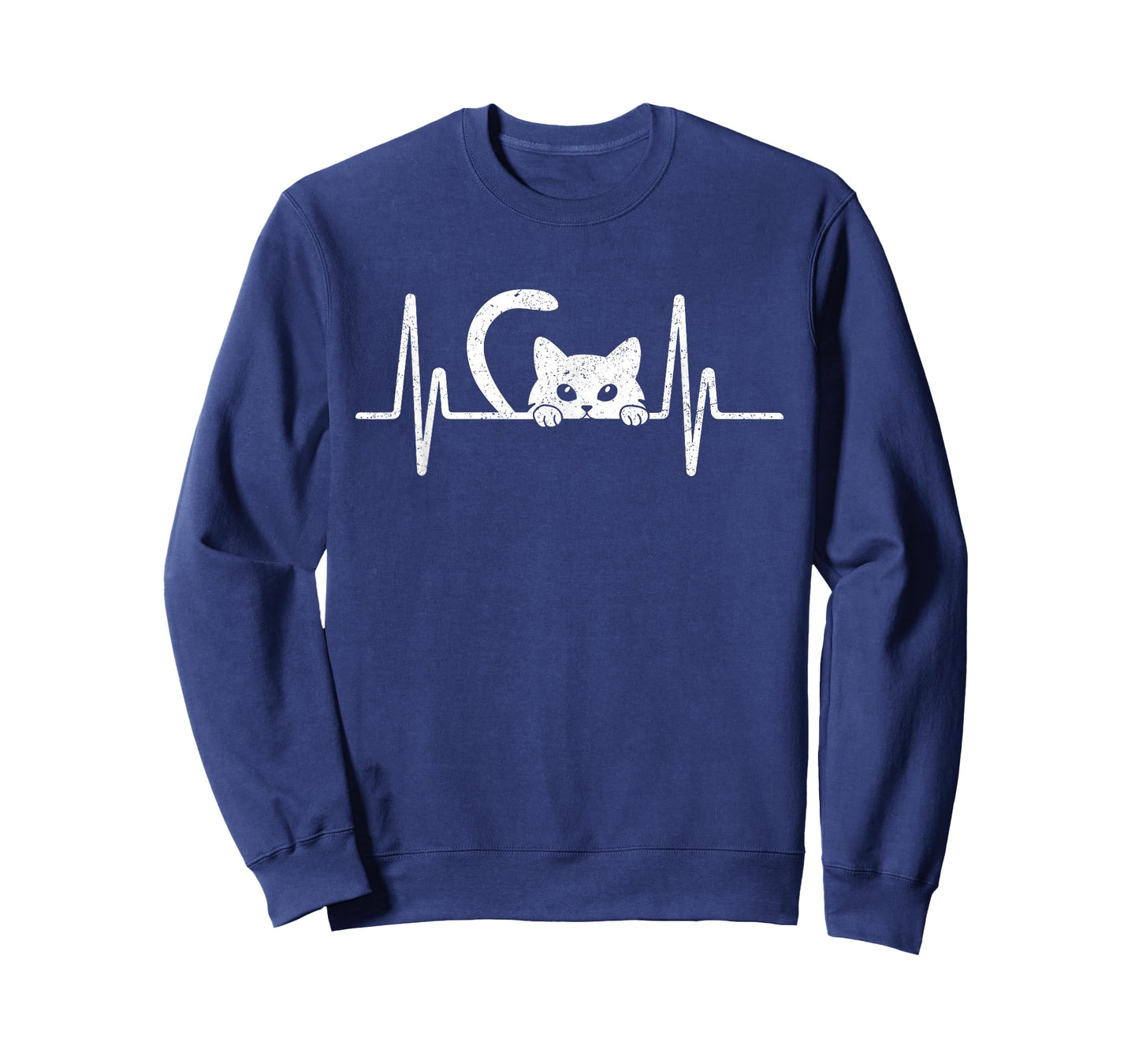 Cat Heartbeat Shirt Cute Kids Men Women Cat Lover Heart Beat T-Shirt