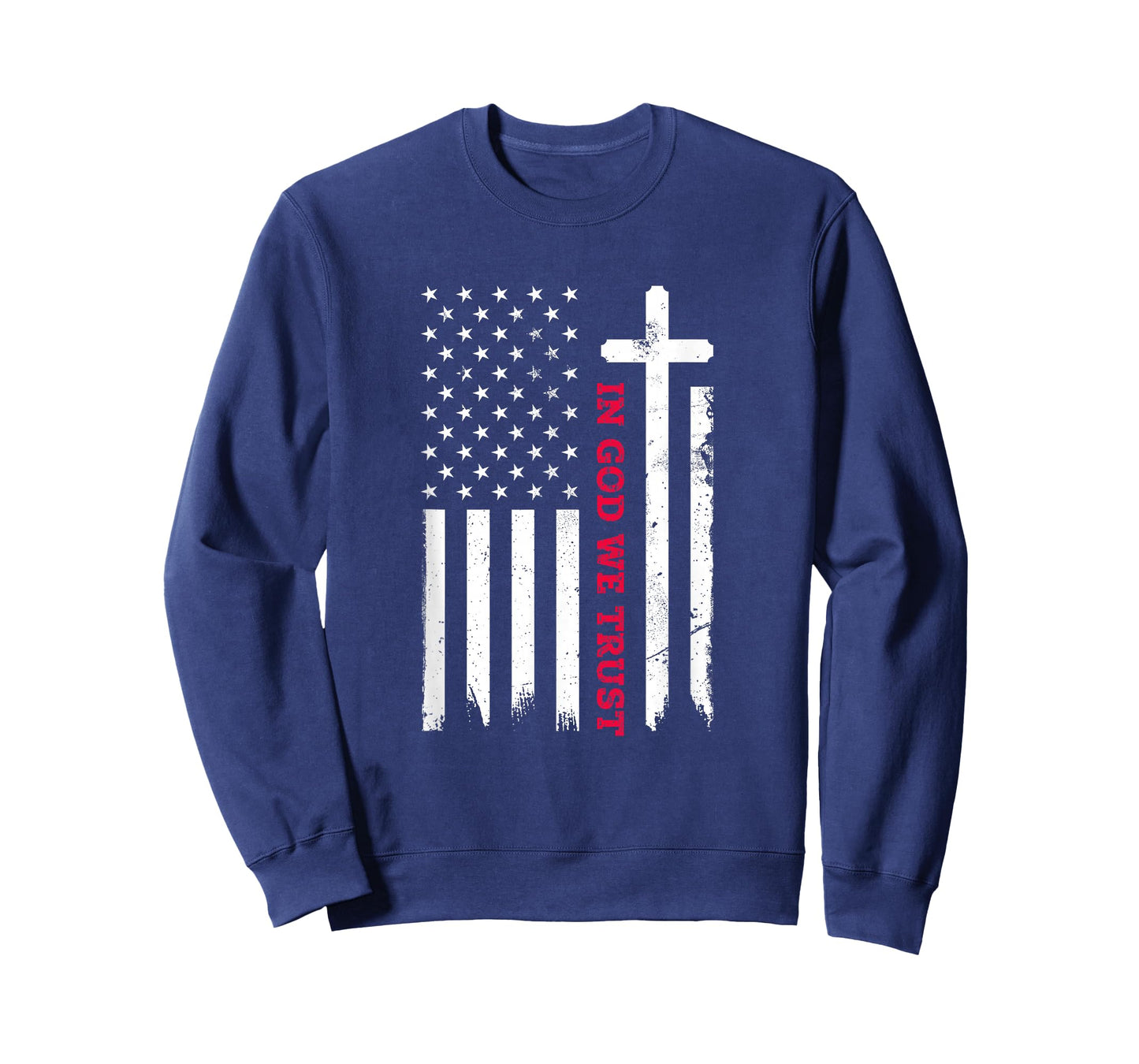 In God We Trust with Patriotic Vintage American Flag T-Shirt