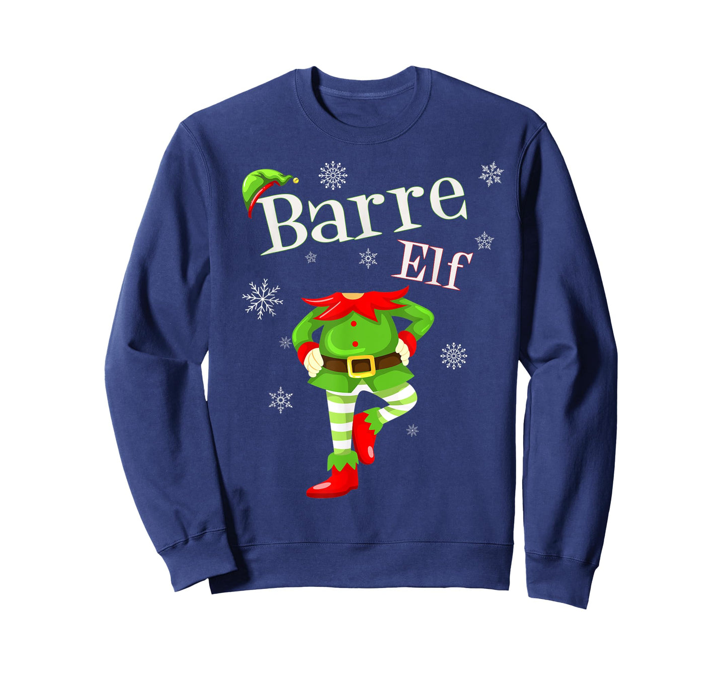 Barre Elf Funny Fitness Workout Christmas T-Shirt Holiday T-Shirt