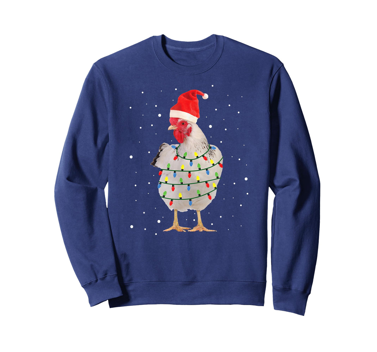 Chicken Christmas Chicken Santa Hat Lights T-Shirt