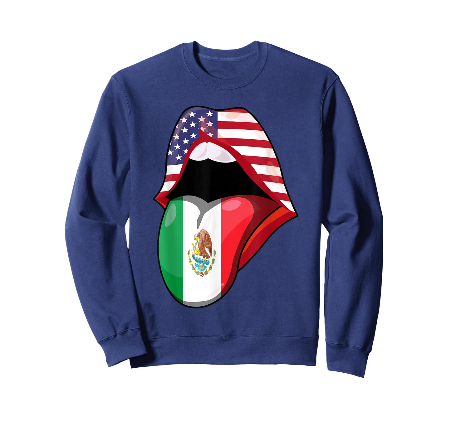 Mexican Women Roots American Grown Lips Flag USA Mexico T-Shirt