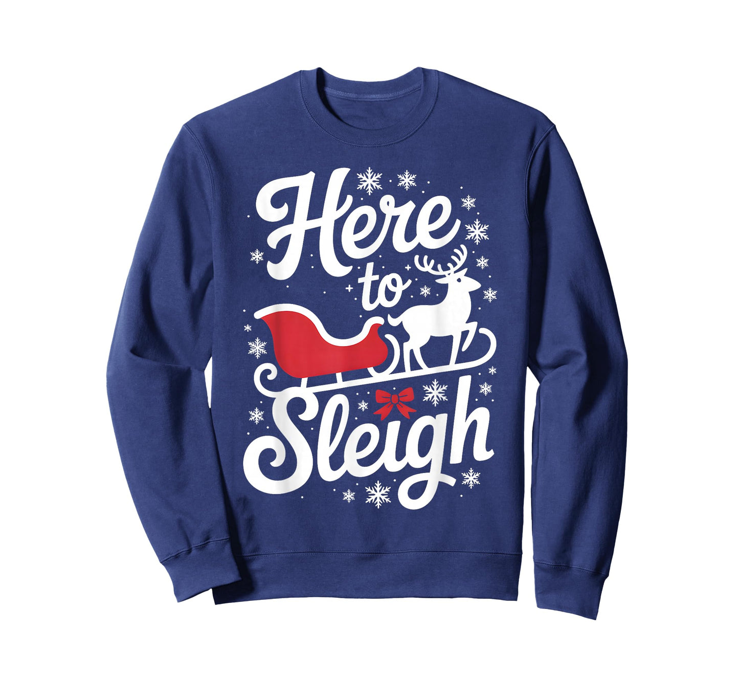 Here to Sleigh Funny Xmas Funny Slay Christmas Puns Reindeer T-Shirt
