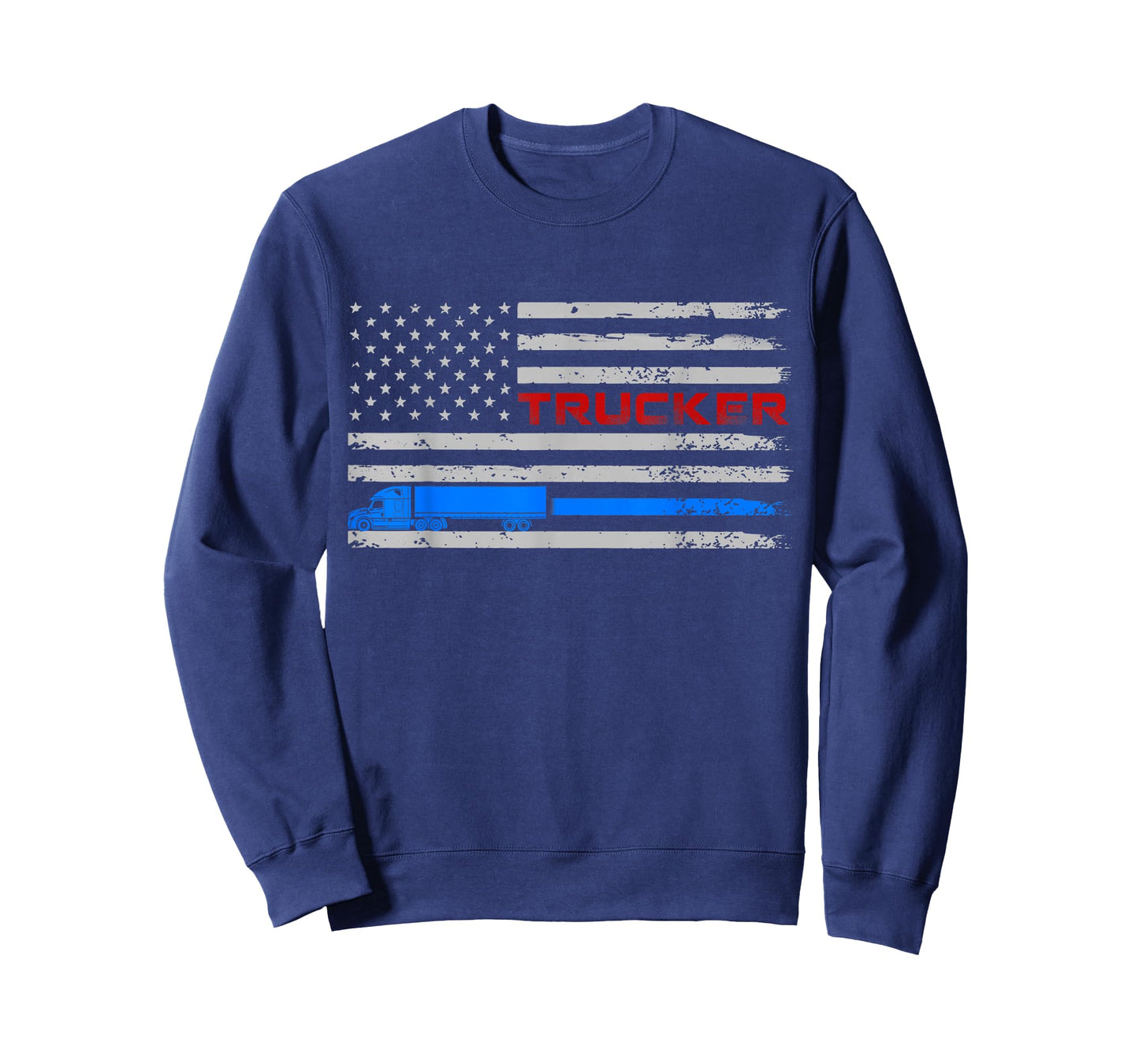U.S American Flag Semi Truck Driver 18 Wheeler Trucker Gift T-Shirt for Women Men