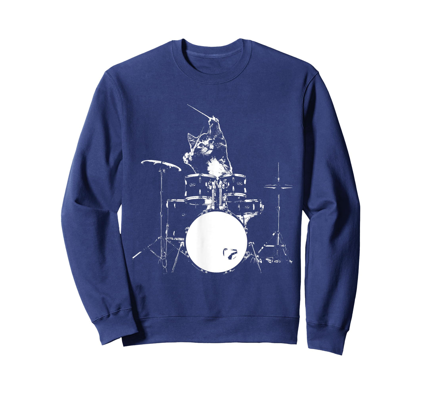 Funny Cat Shirt Cat Playing Drums Shirt Funny Drummer Shirts T-Shirt