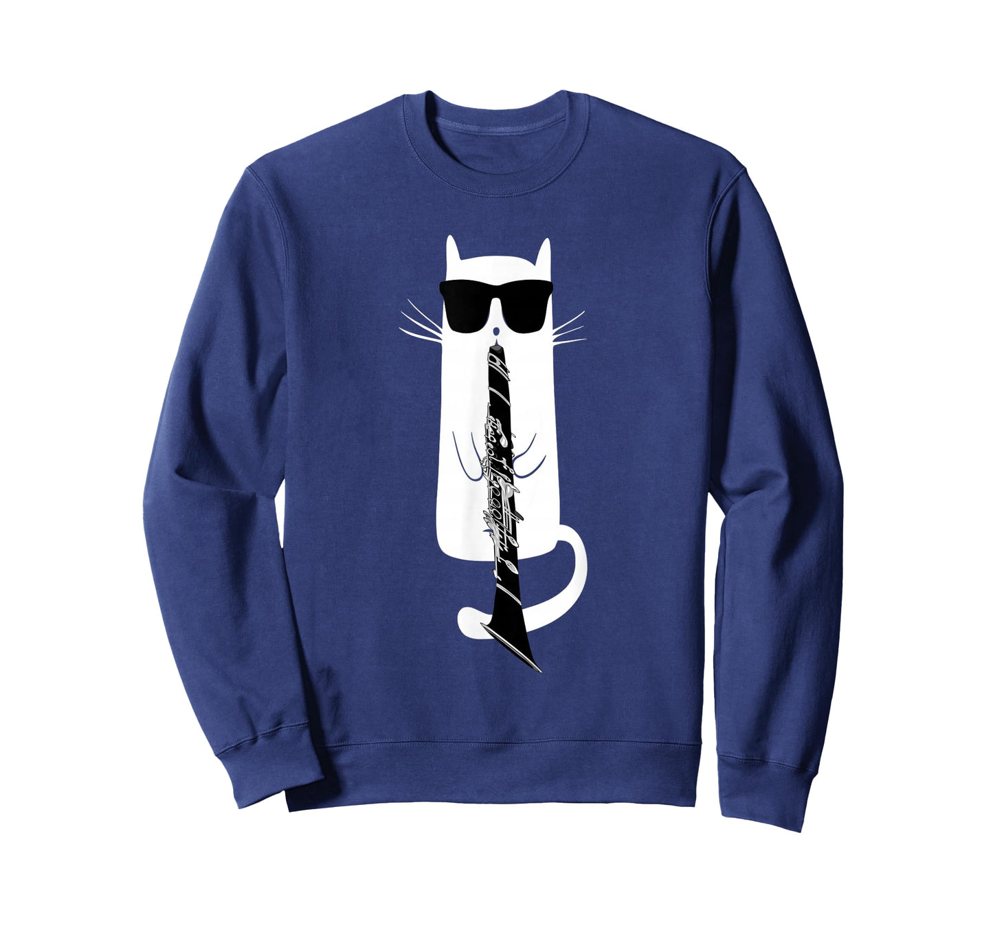 Funny Cat Wearing Sunglasses Playing Clarinet T-Shirt T-Shirt
