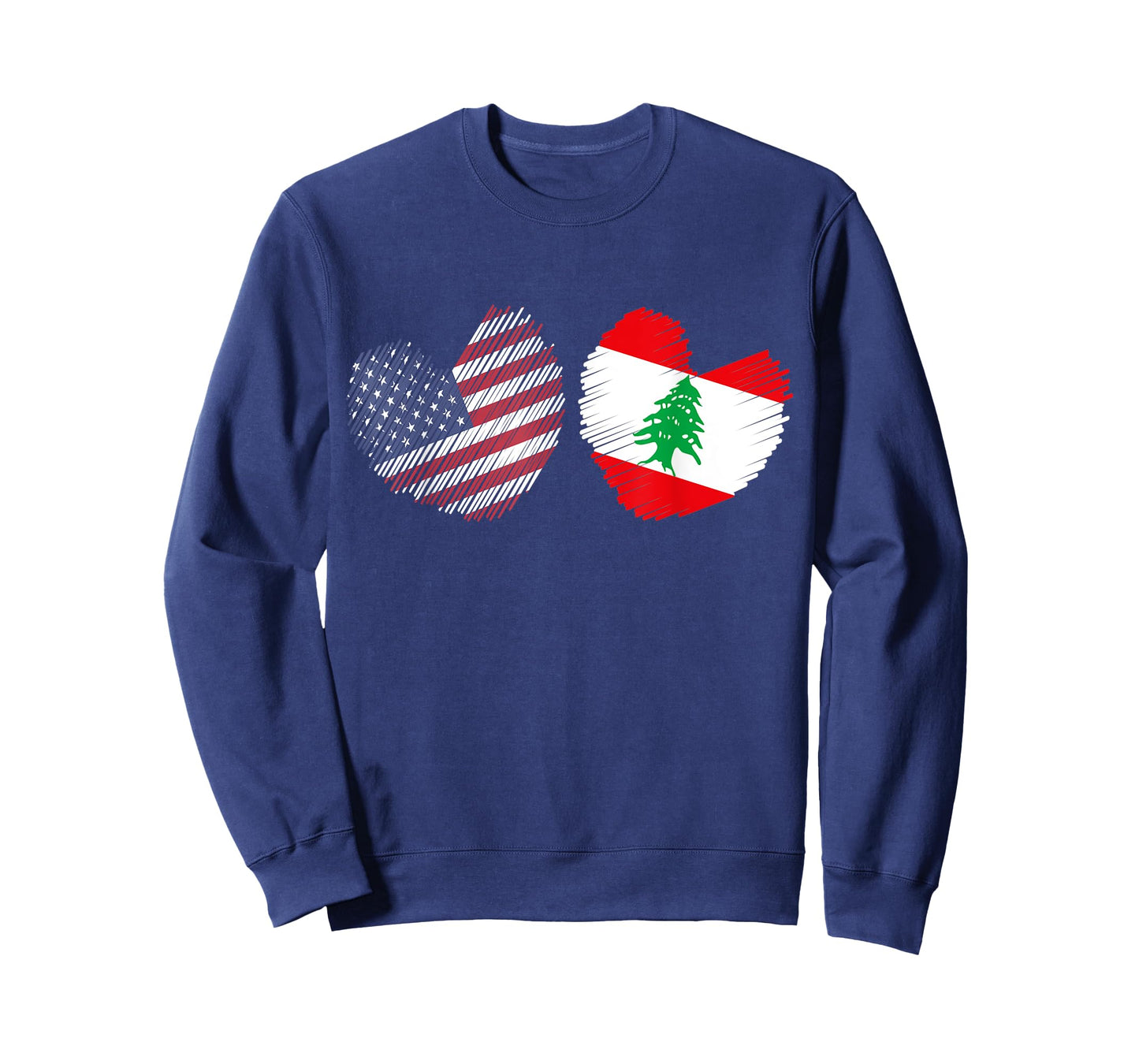 Lebanon USA Heart American Flag Lebanese Flag Love Heart T-Shirt