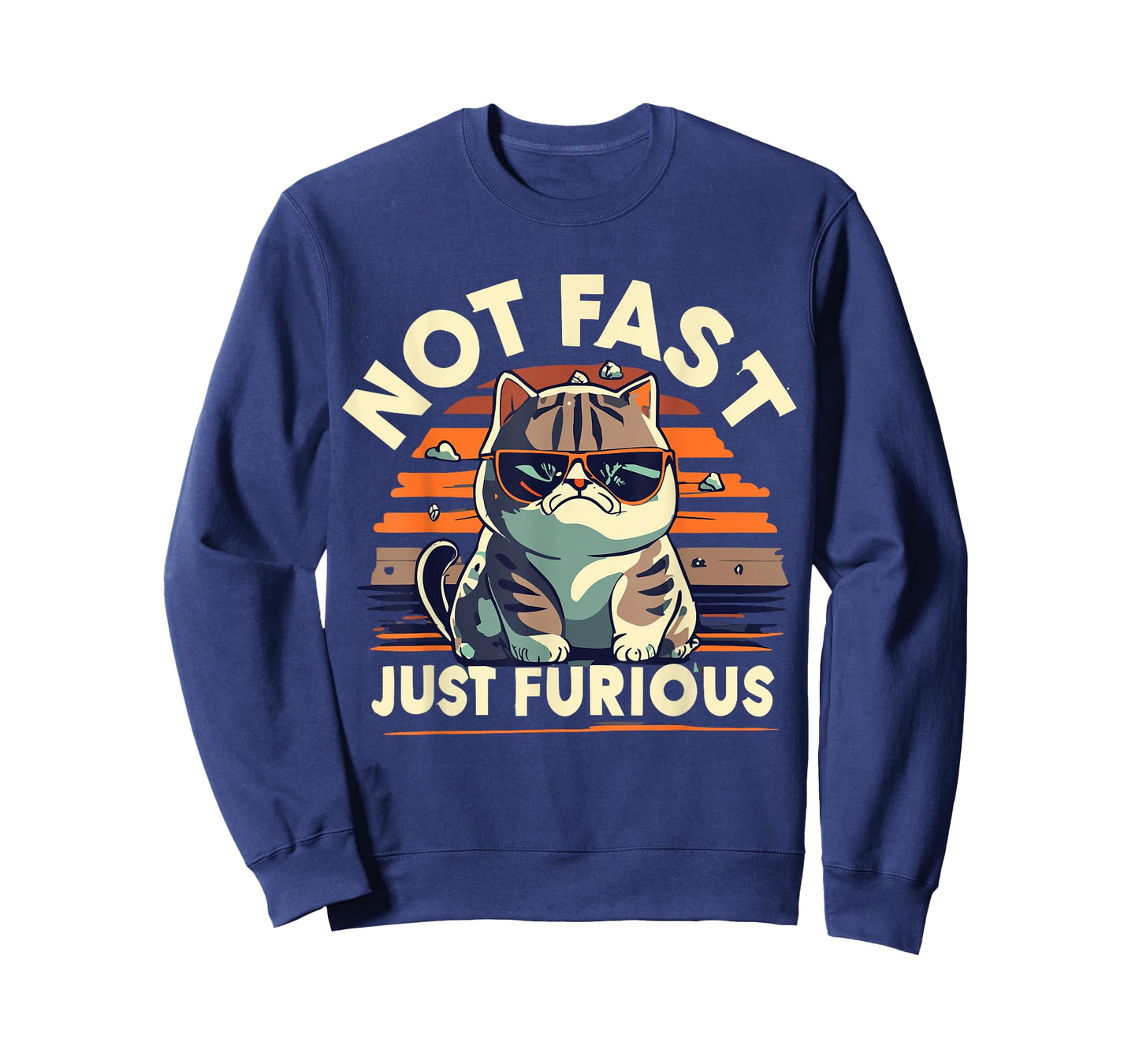Cute Funny Cat Not Fast Just Furious Angry Cat With Glasses T-Shirt