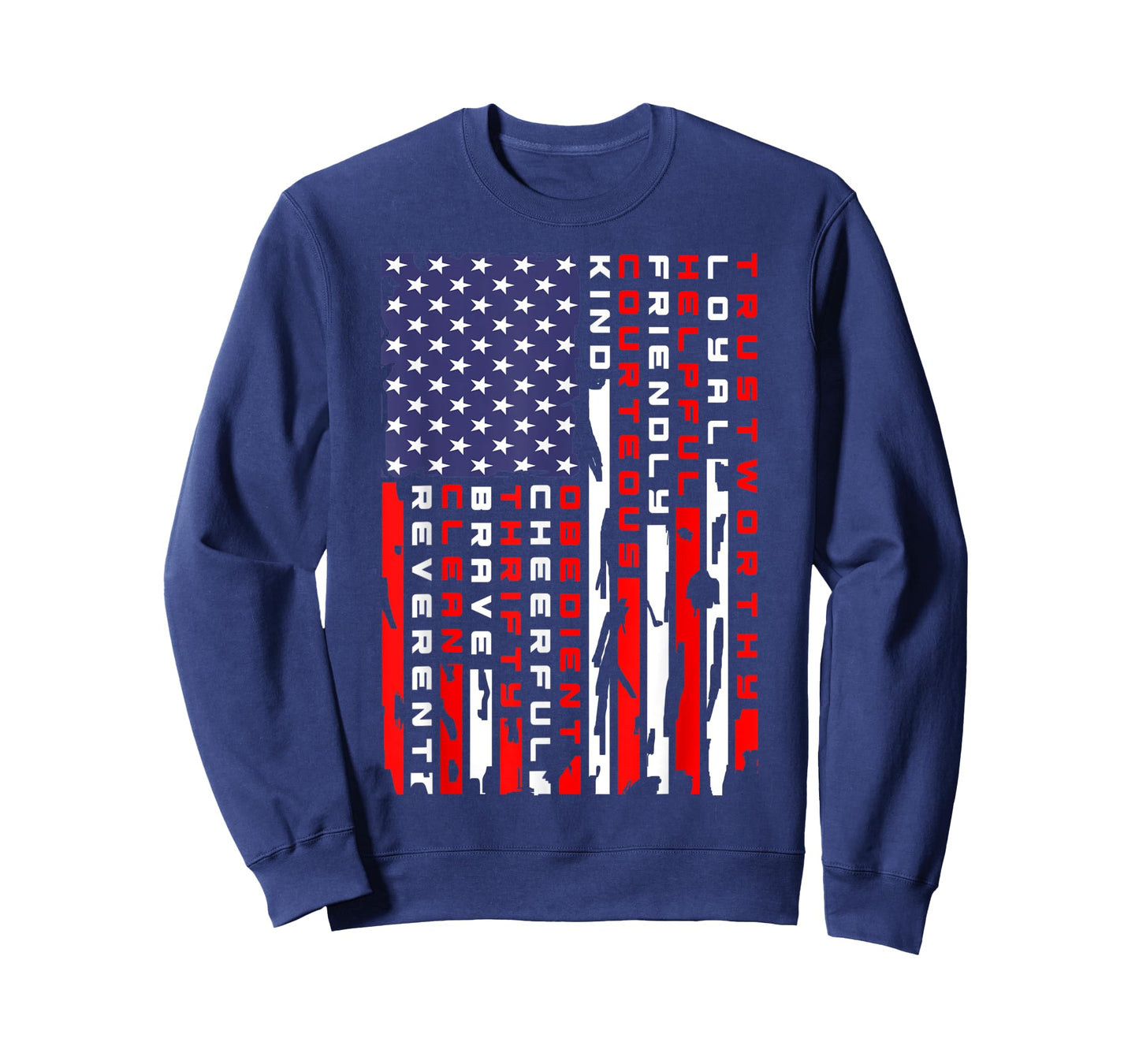 Vintage American Flag Scouting Law T-Shirt