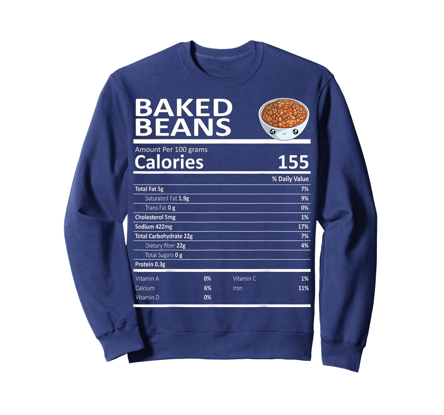 Baked Beans Nutritional Facts Thanksgiving X-Mas Gift Food T-Shirt