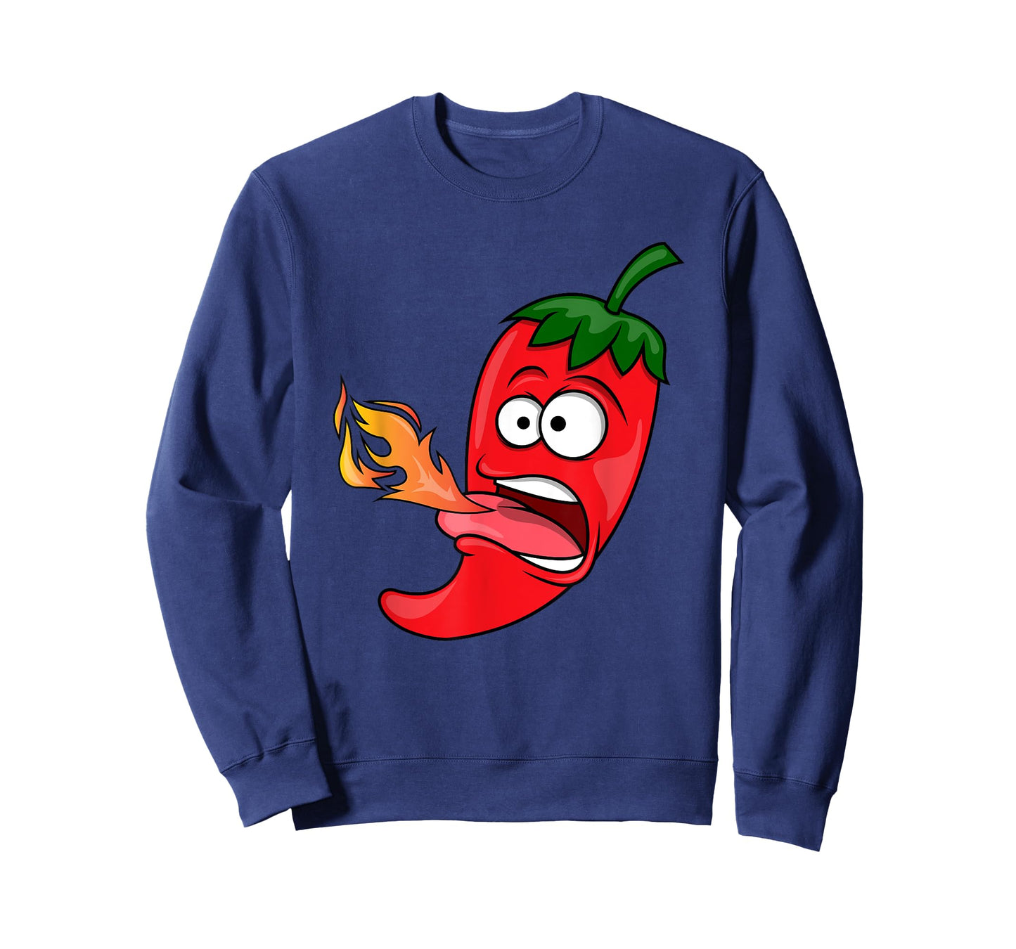Chili Pepper Breathing Fire T-Shirt | Red Hot Funny Cartoon T-Shirt
