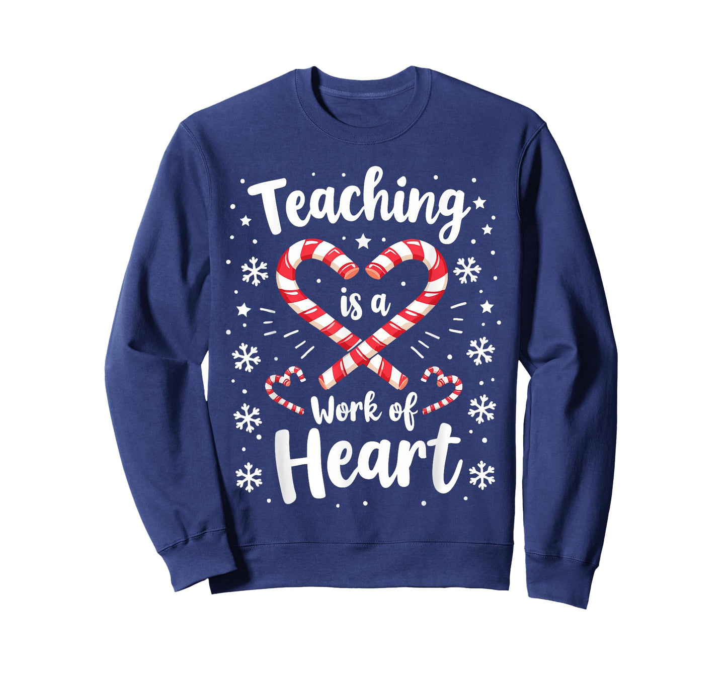 Christmas Teacher Candy Cane Teaching is a Work of Heart T-Shirt