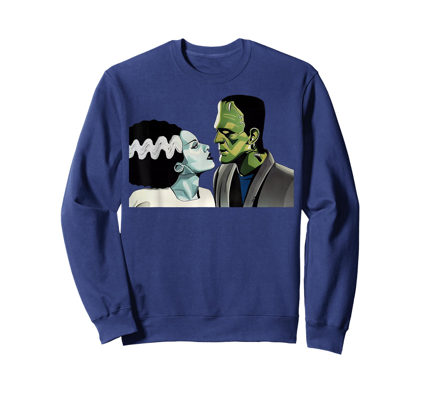Funny Frankenstein Monster And Bride Halloween Romantic Kiss T-Shirt