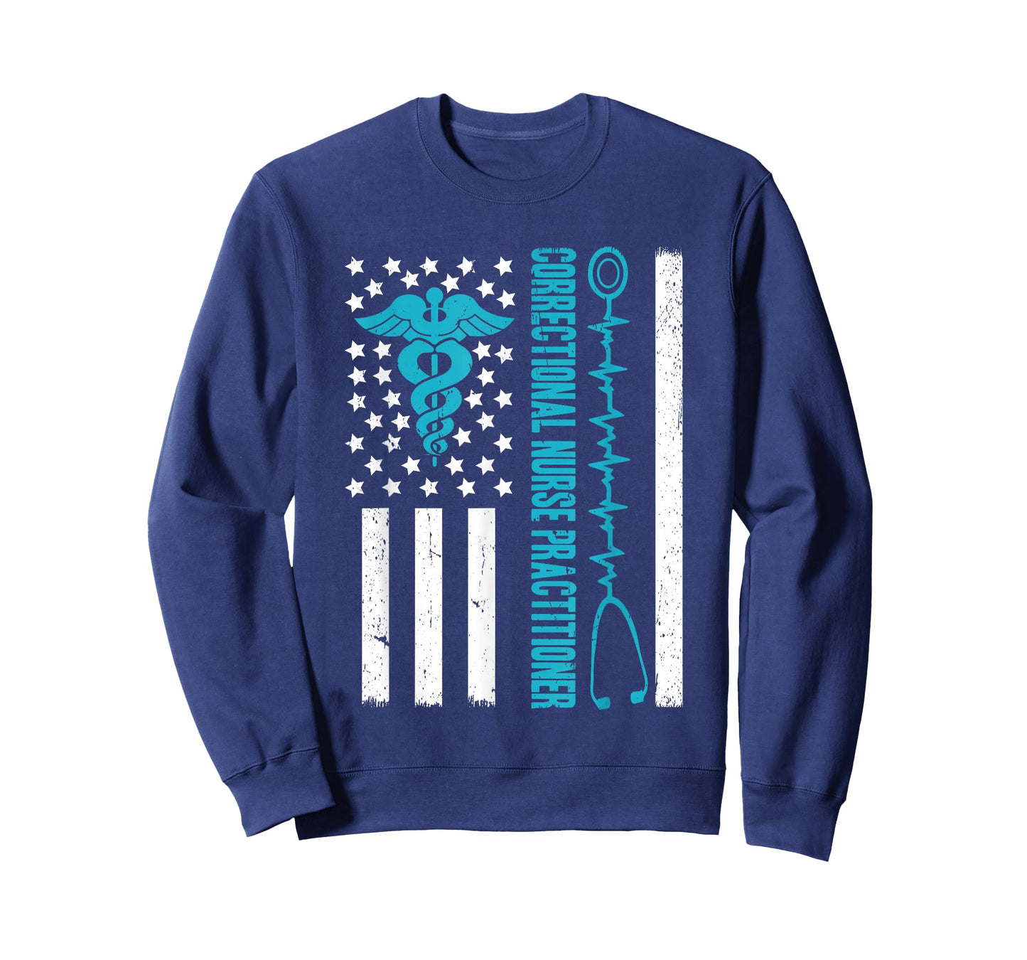 Correctional Nurse Practitioner Flag Stethoscope RN T-Shirt