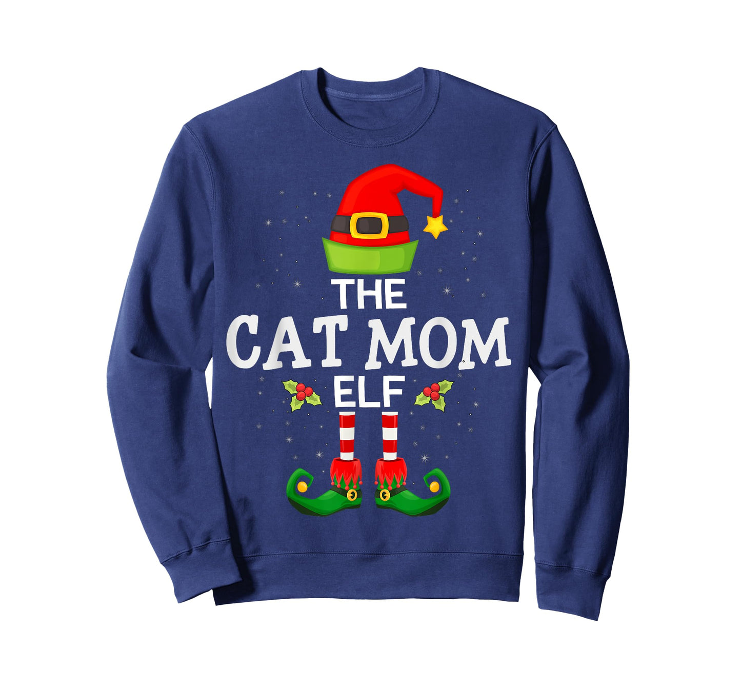 The Cat Mom Elf Christmas Family Matching Pajama T-Shirt