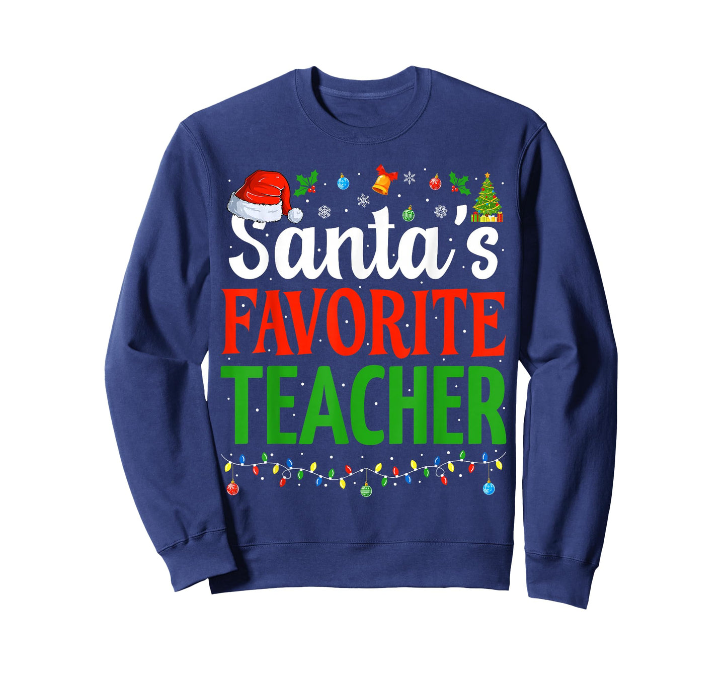 Santa's Favorite Teacher Christmas Funny Christmas Teacher T-Shirt