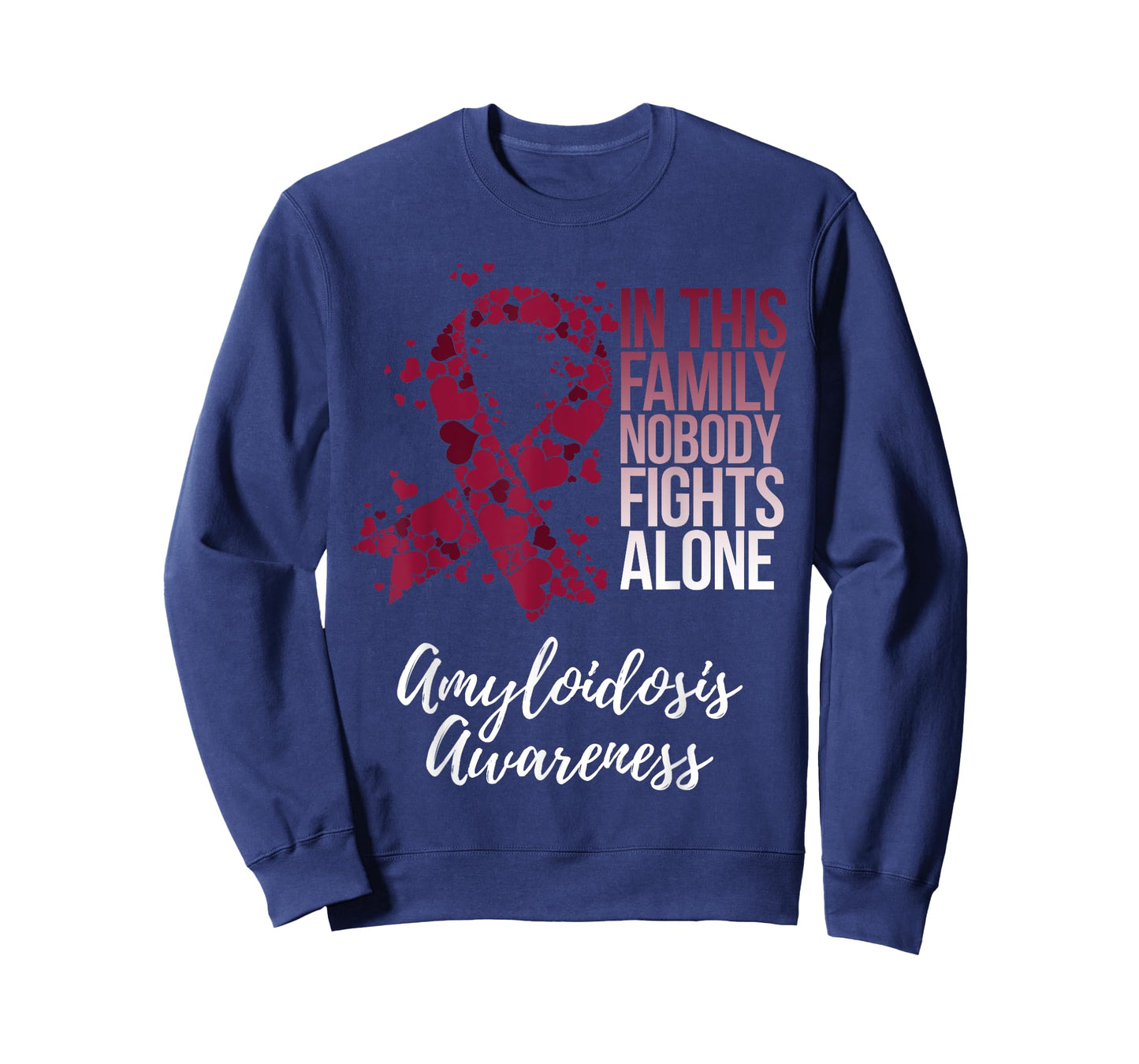 Amyloidosis Awareness Products Family Support Awareness T-Shirt - Unisex Adults - Black - Short Sleeve - Small - Classic Fit - Polyester