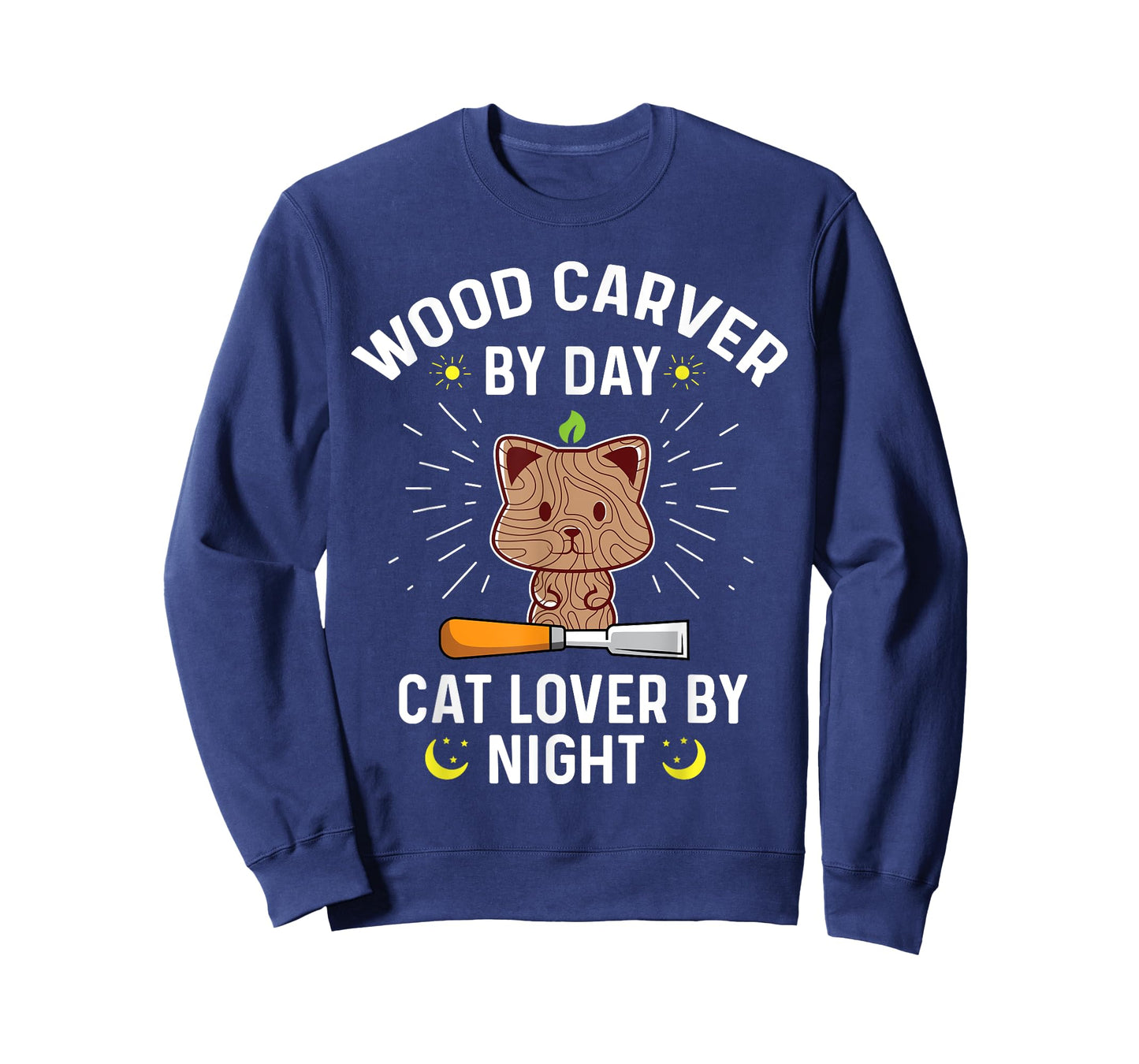 Funny Wood Carver By Day Cat Lover By Night - Wood Carving Men Women T-Shirt