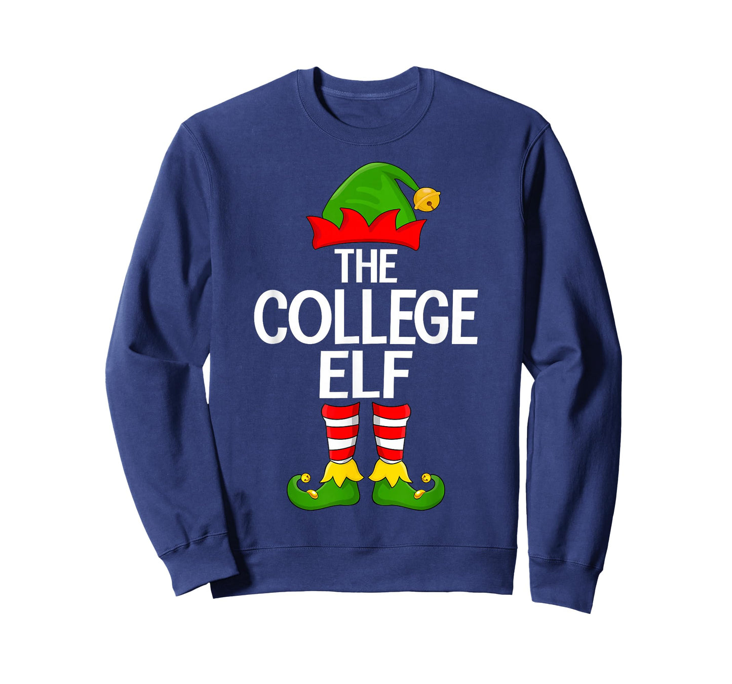 College Elf Xmas Matching Family Elf Squad Christmas T-Shirt