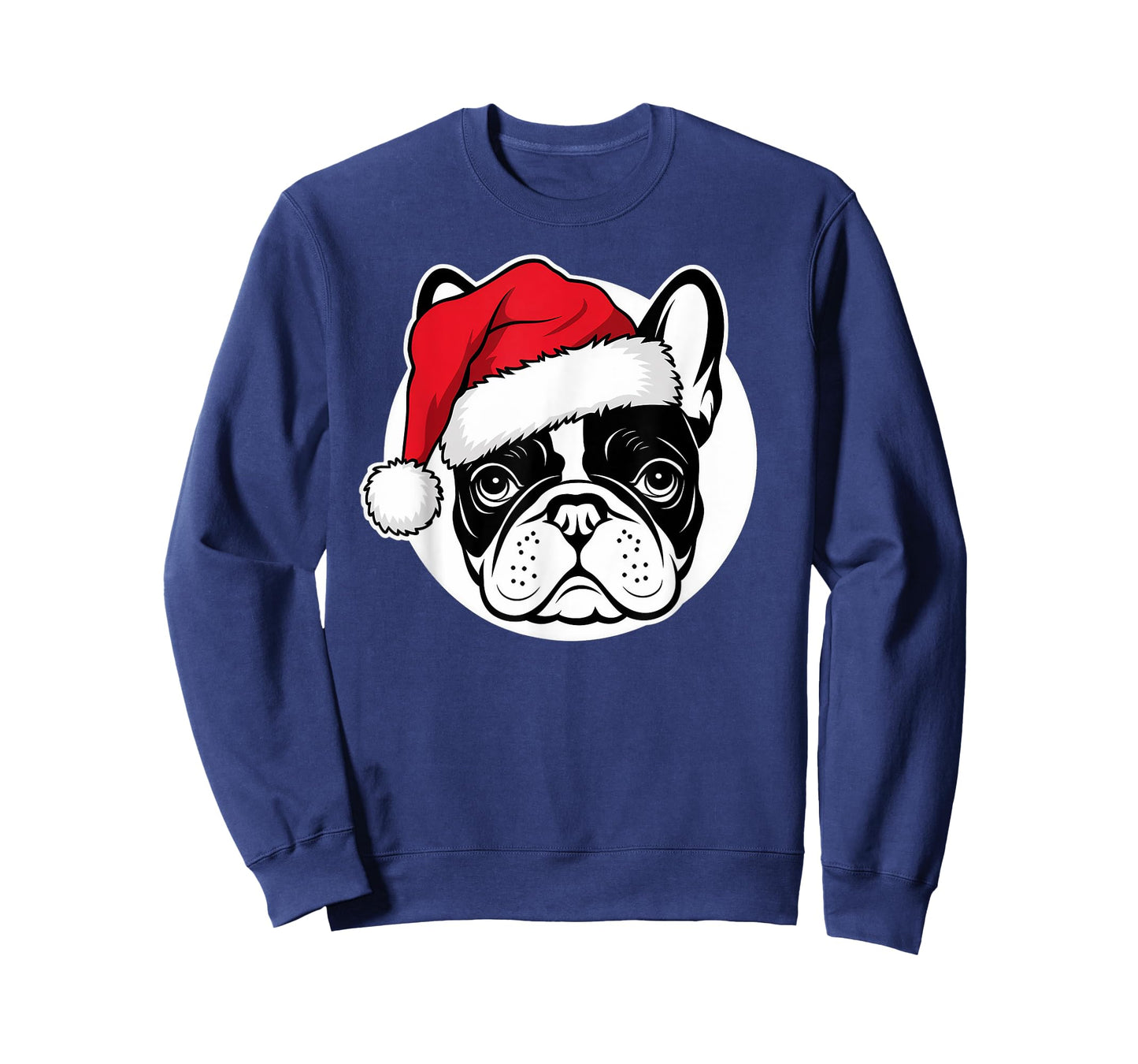 Joyful Frenchie Santa Dog on French Bulldog Christmas T-Shirt