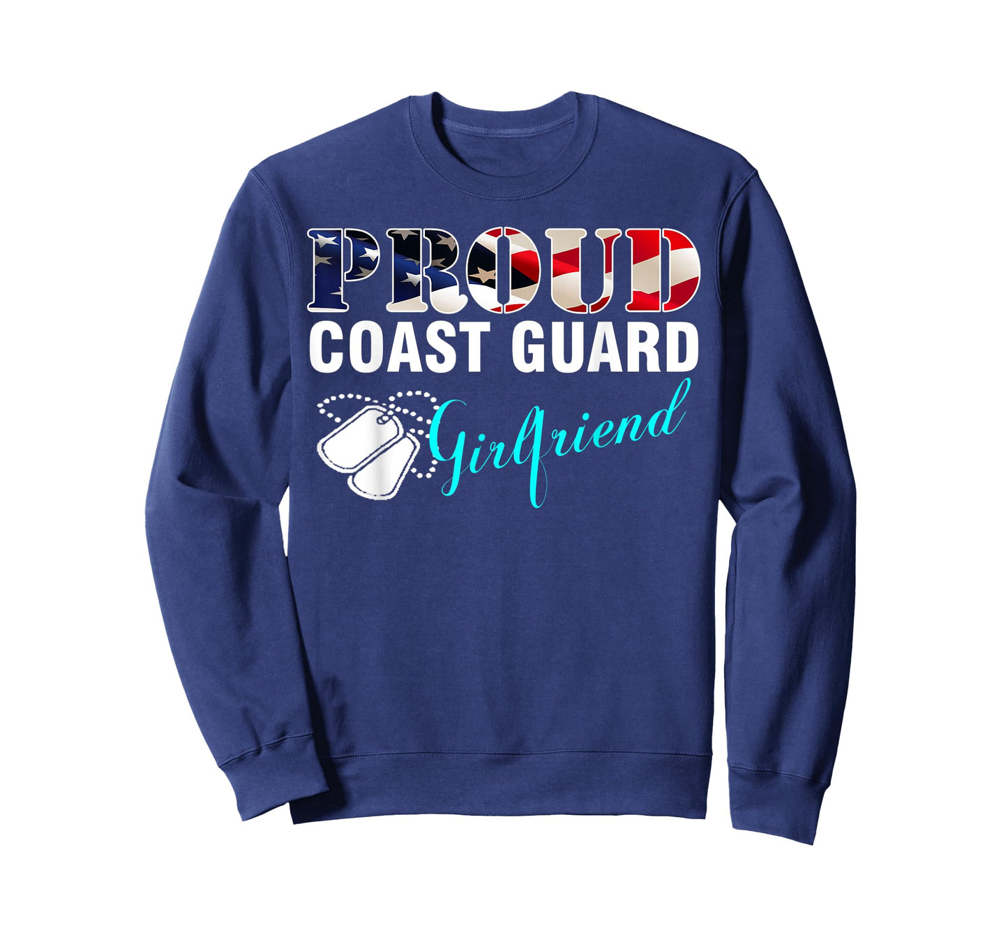 Vintage Proud Coast Guard Girlfriend With American Flag Gift T-Shirt