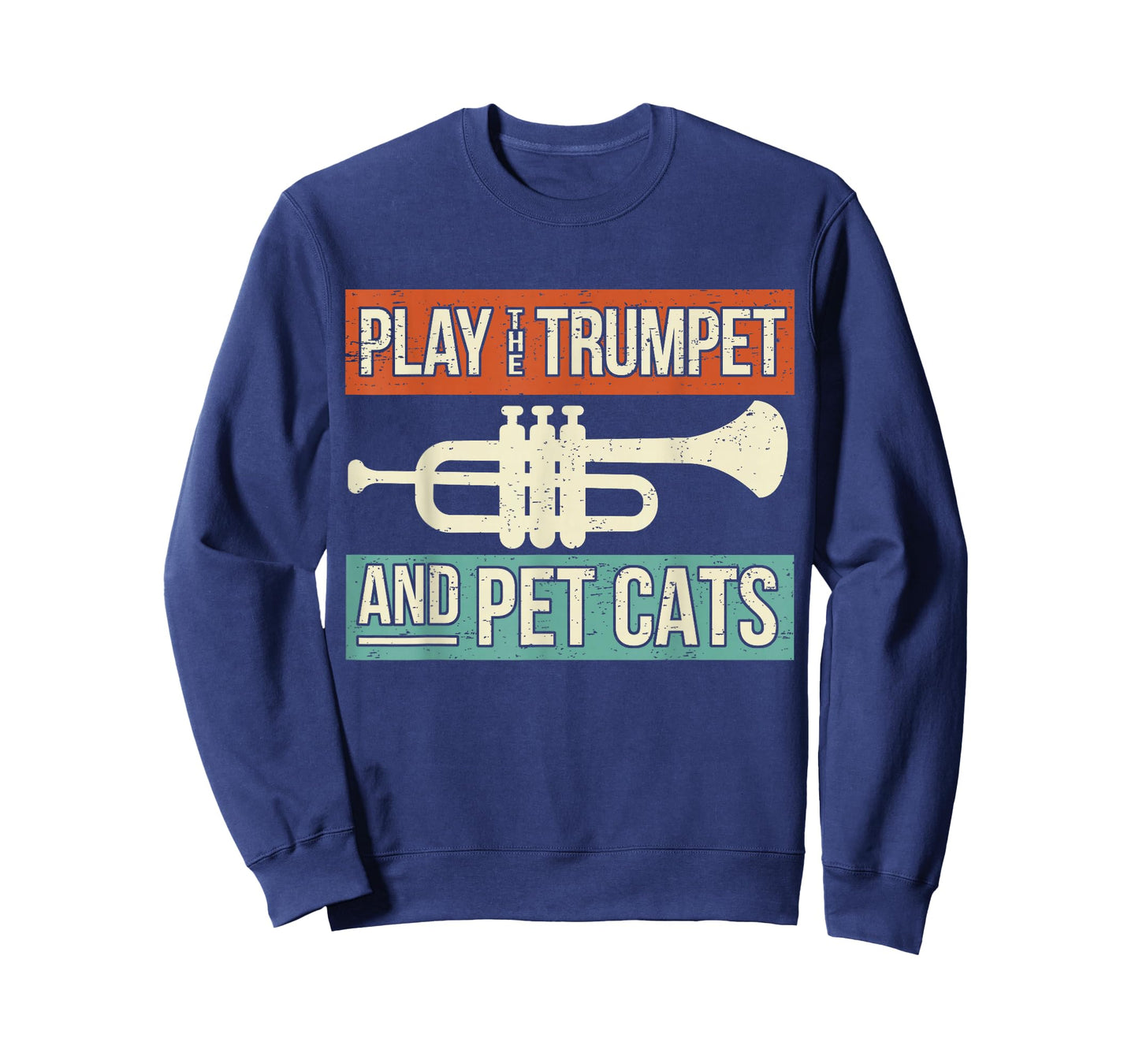 Vintage Trumpet Player Design Cat Lover Trumpeter I Pet Cats T-Shirt