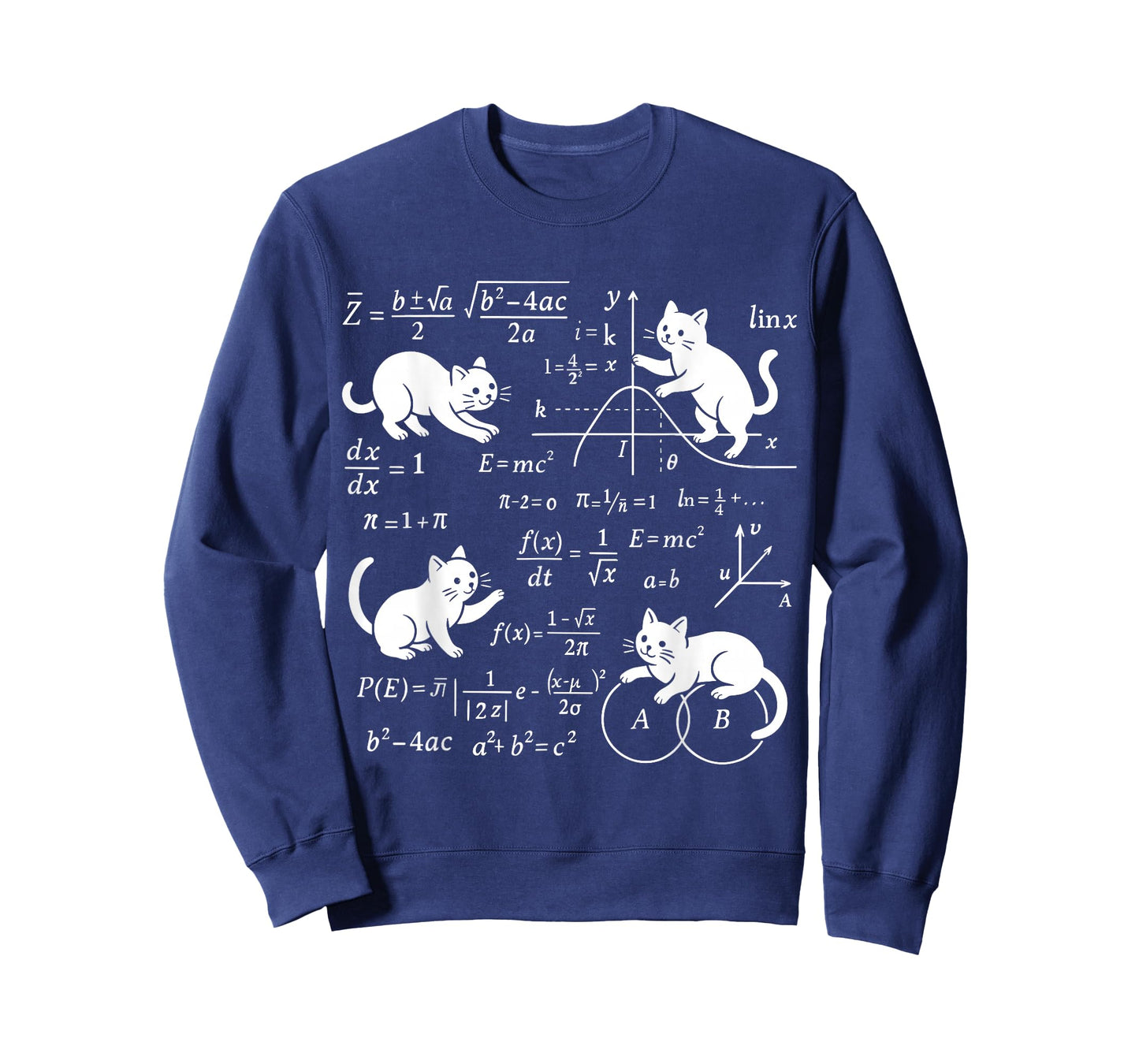 Cats And Math Lover Funny Cat Lover Science Teacher Student T-Shirt